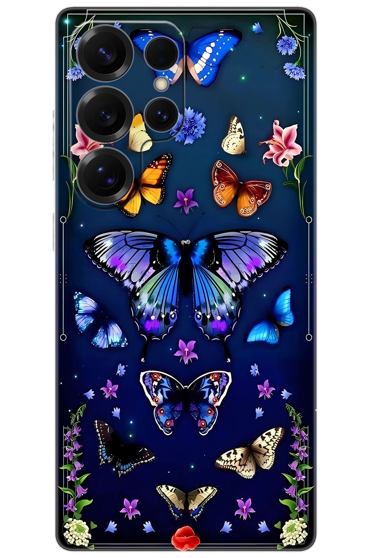 Ceppare Samsung Galaxy S25 ULTRA (SM-S938B) Uyumlu Kılıf Desen Baskılı Silikon Kelebek STK:669 CP-QiUy2Vu