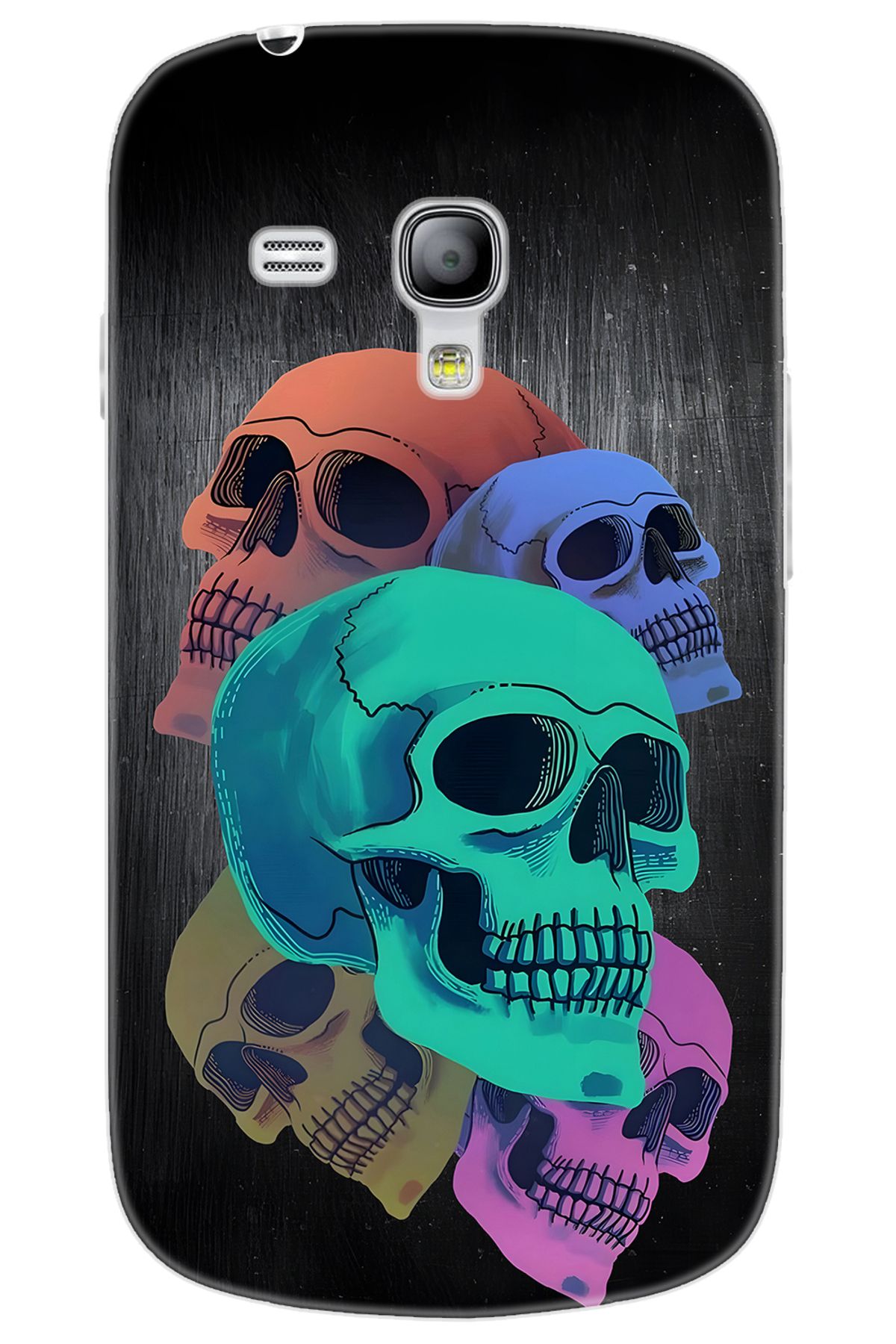 Ceppare Samsung Galaxy S3 Mini (GT-I8190) Uyumlu Kılıf Desen Silikon Renkli Kuru Kafalar STK:712 CP-y6D6gpy