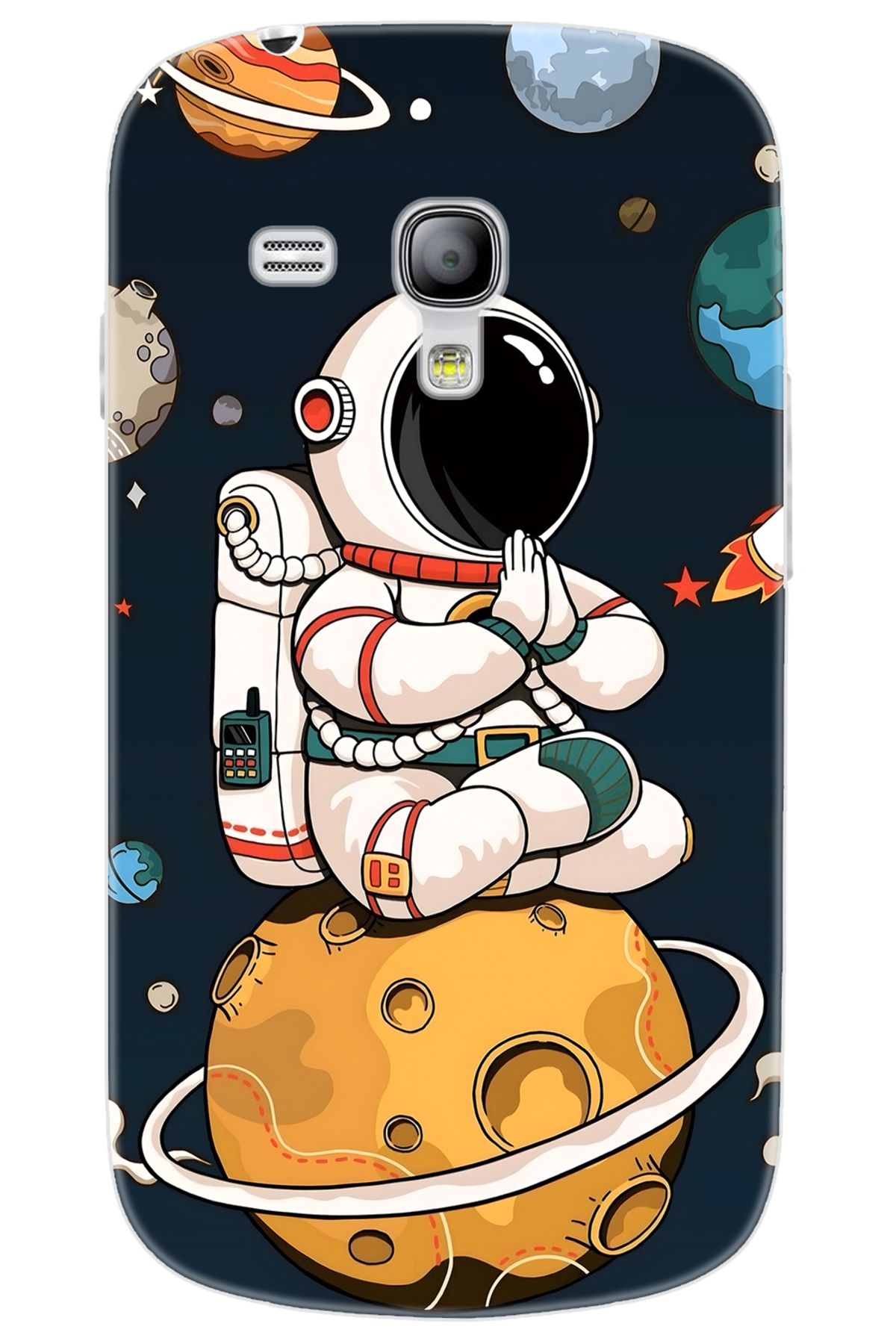 Ceppare Samsung Galaxy S3 Mini (GT-I8190) Uyumlu Kılıf Desen Baskılı Silikon Astronot STK:695 CP-Uc12tNk