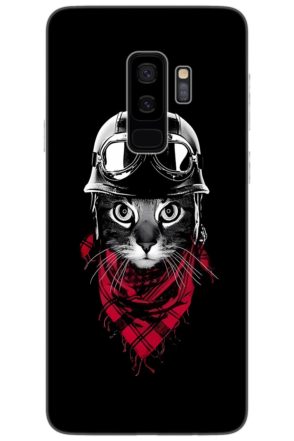 Ceppare Samsung Galaxy S9 PLUS (SM-G965F) Uyumlu Kılıf Desen Baskılı Silikon Pilot Kedi STK:656 CP-LTvdaJg