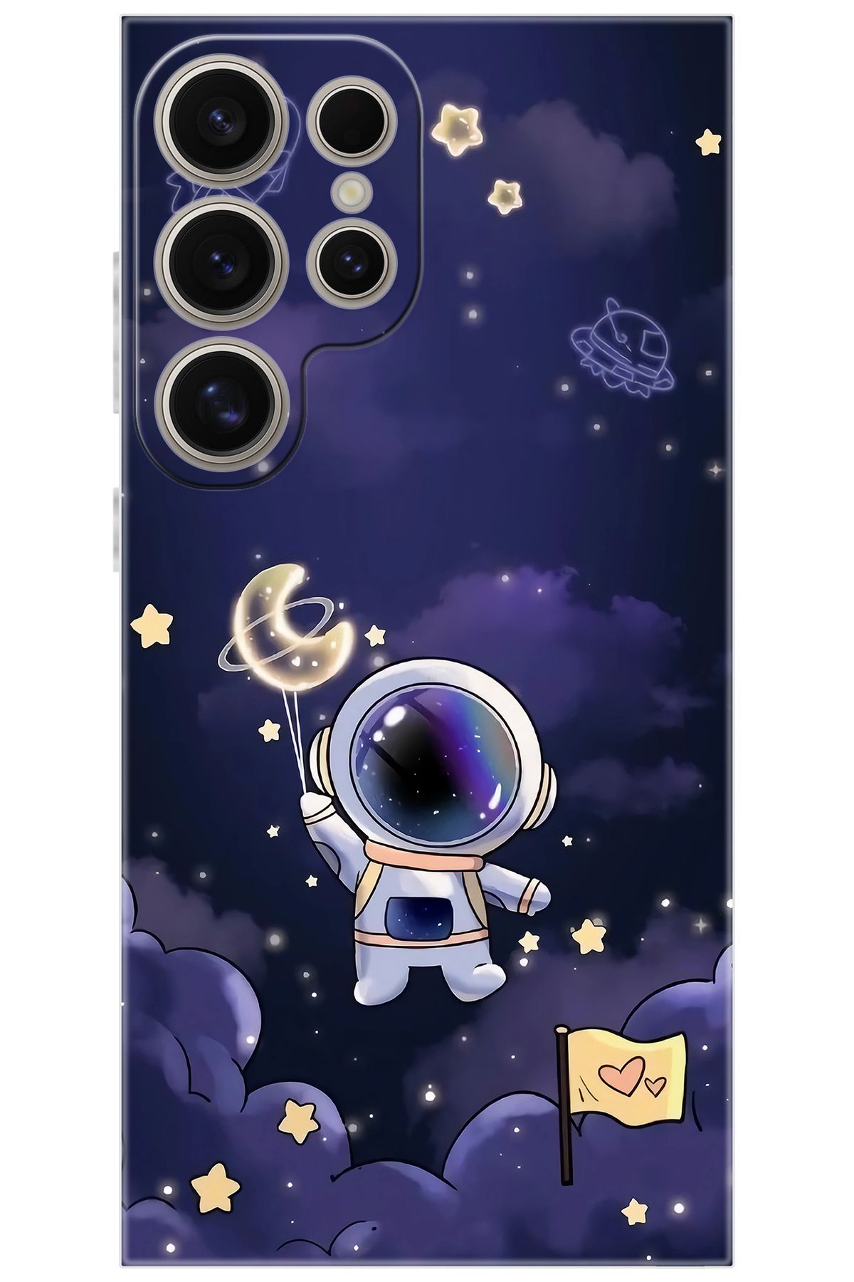 Ceppare Samsung Galaxy S24 ULTRA (SM-S928B) Uyumlu Kılıf Desen Baskılı Silikon Astronot STK:738 CP-cMyOEFW
