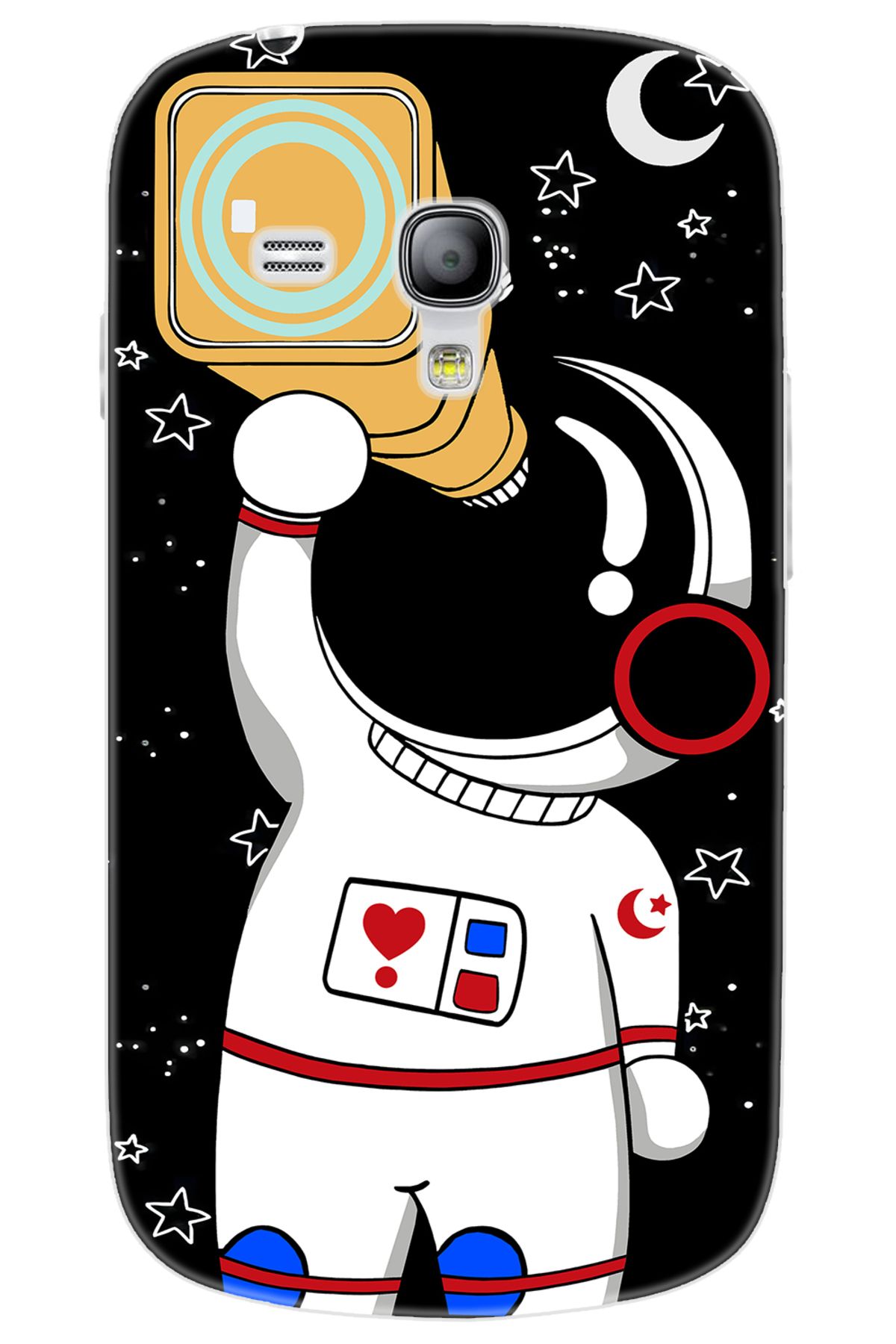 Ceppare Samsung Galaxy S3 Mini (GT-I8190) Uyumlu Kılıf Desen Silikon Sevimli Astronot STK:100 CP-ctynk6e