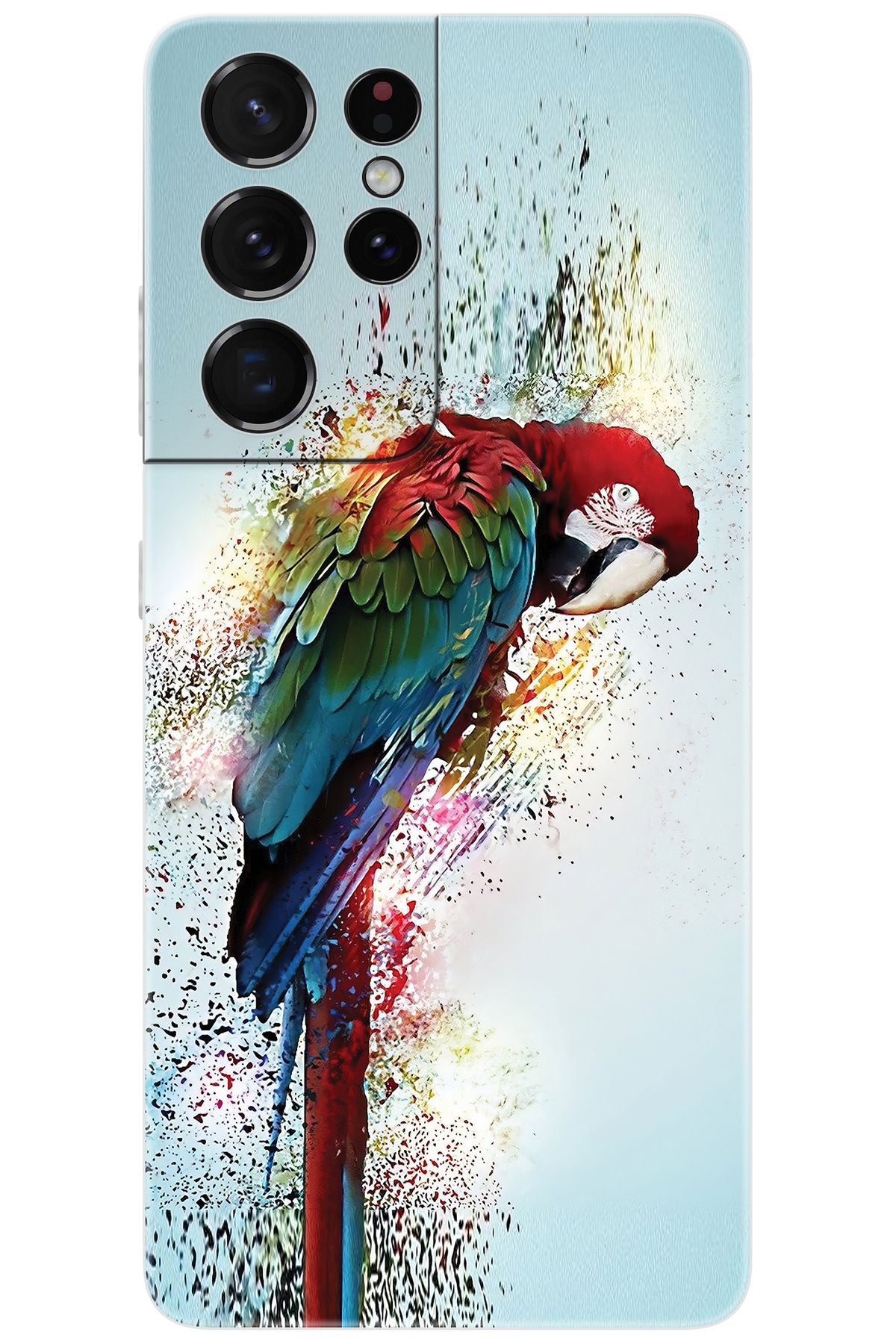 Ceppare Samsung Galaxy S21 ULTRA (SM-G998B) Uyumlu Kılıf Desen Baskılı Silikon Papağan STK:562 CP-sLwbFkF