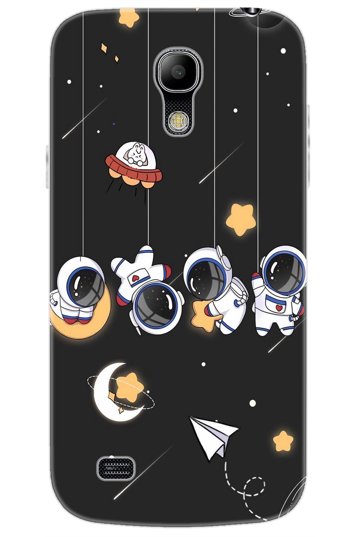 Ceppare Samsung Galaxy S4 Mini (GT-I9190) Uyumlu Kılıf Silikon Sallanan Astronotlar STK:740 CP-Al4TtlC
