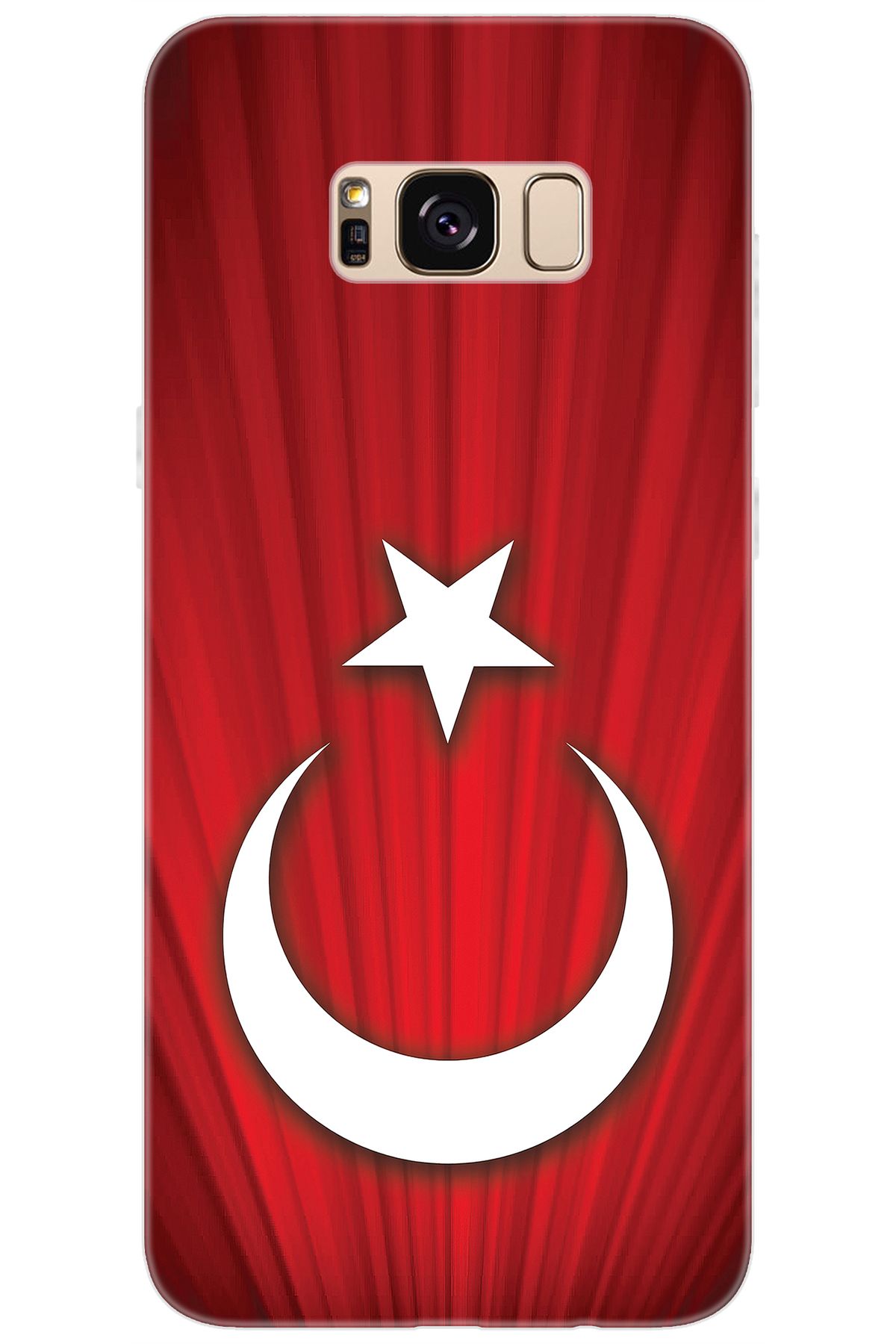 Ceppare Samsung Galaxy S8 PLUS (SM-G955F) Uyumlu Kılıf Silikon Türk Bayrağı Tasarım STK:382 CP-v0u6iFM