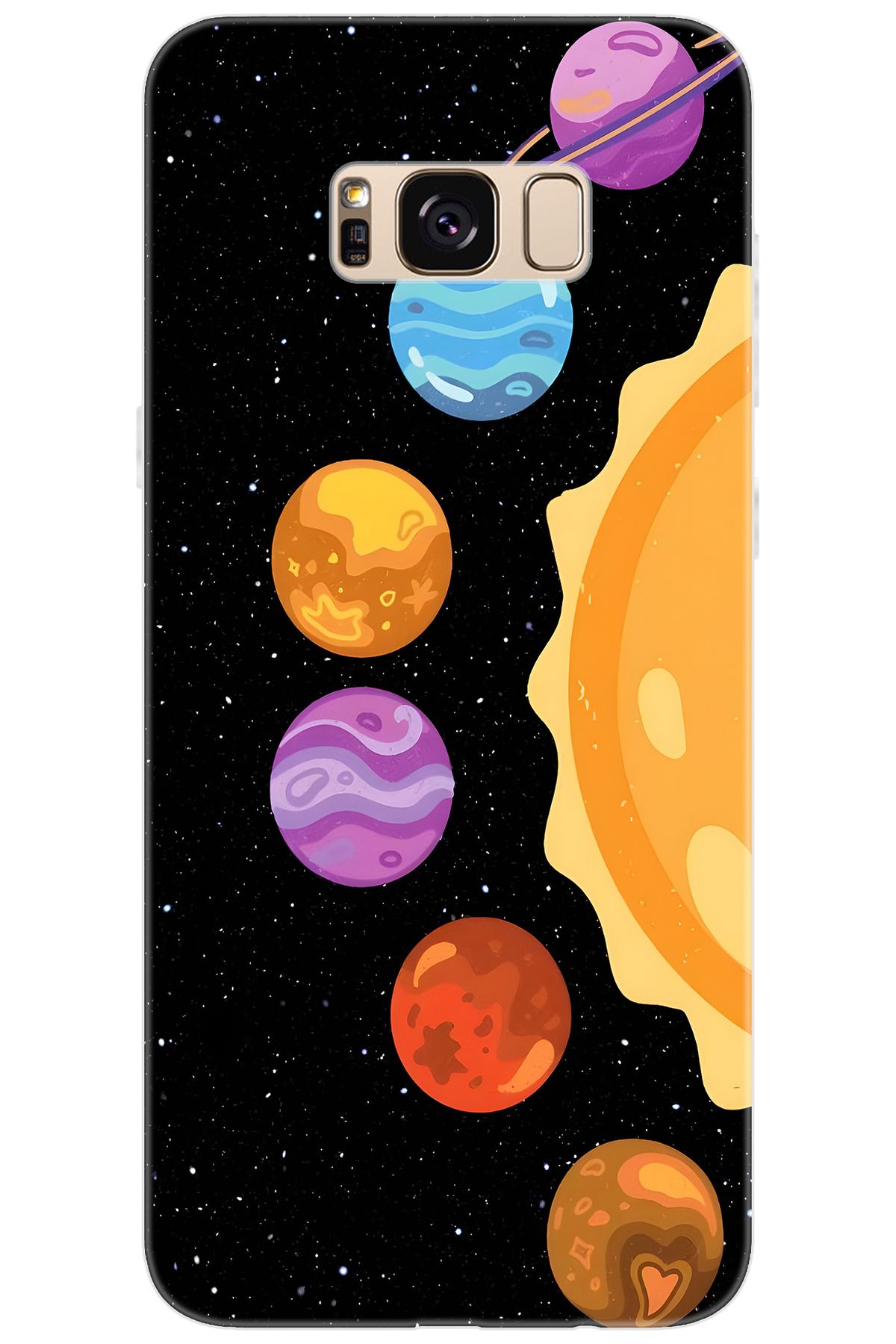 Ceppare Samsung Galaxy S8 PLUS (SM-G955F) Uyumlu Kılıf Desen Silikon Gezegenler Tasarım STK:685 CP-ykZvwcN