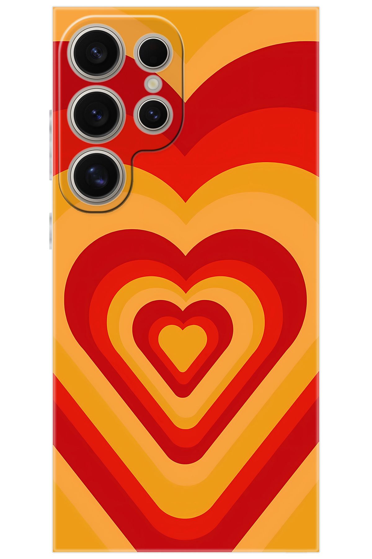Ceppare Samsung Galaxy S24 ULTRA (SM-S928B) Uyumlu Kılıf Silikon Sarı Kırmızı Kalpler STK:1009 CP-j9t61kd