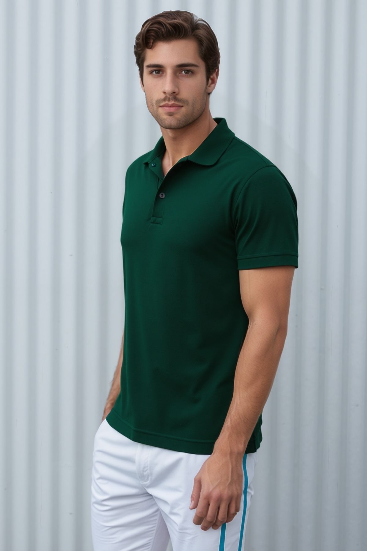 Soweto Erkek Düğmeli Kısa Kol Regular Fit %100 Pamuklu Polo Yaka Basic T-Shirt