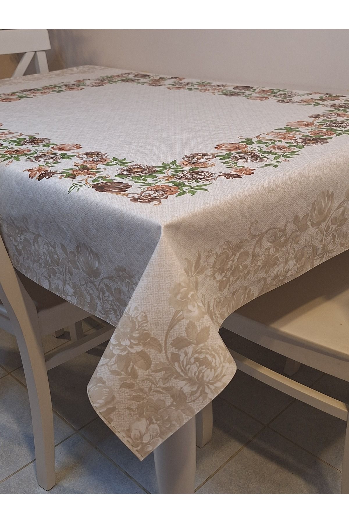 Başak Ev Tekstili DORA PANO Elyaf Tabanlı Pvc Muşamba - Desenli Silinebilir 115 X 140 Hazır Masa Örtüsü