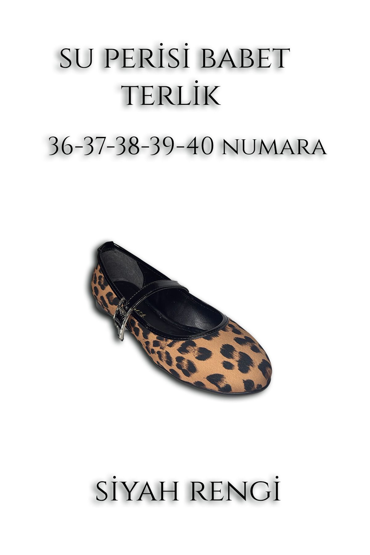 SU PERİSİ Su Perisi Model Lepoar Desenli Kısa Topuklu Babet Kadın Ayakkabı
