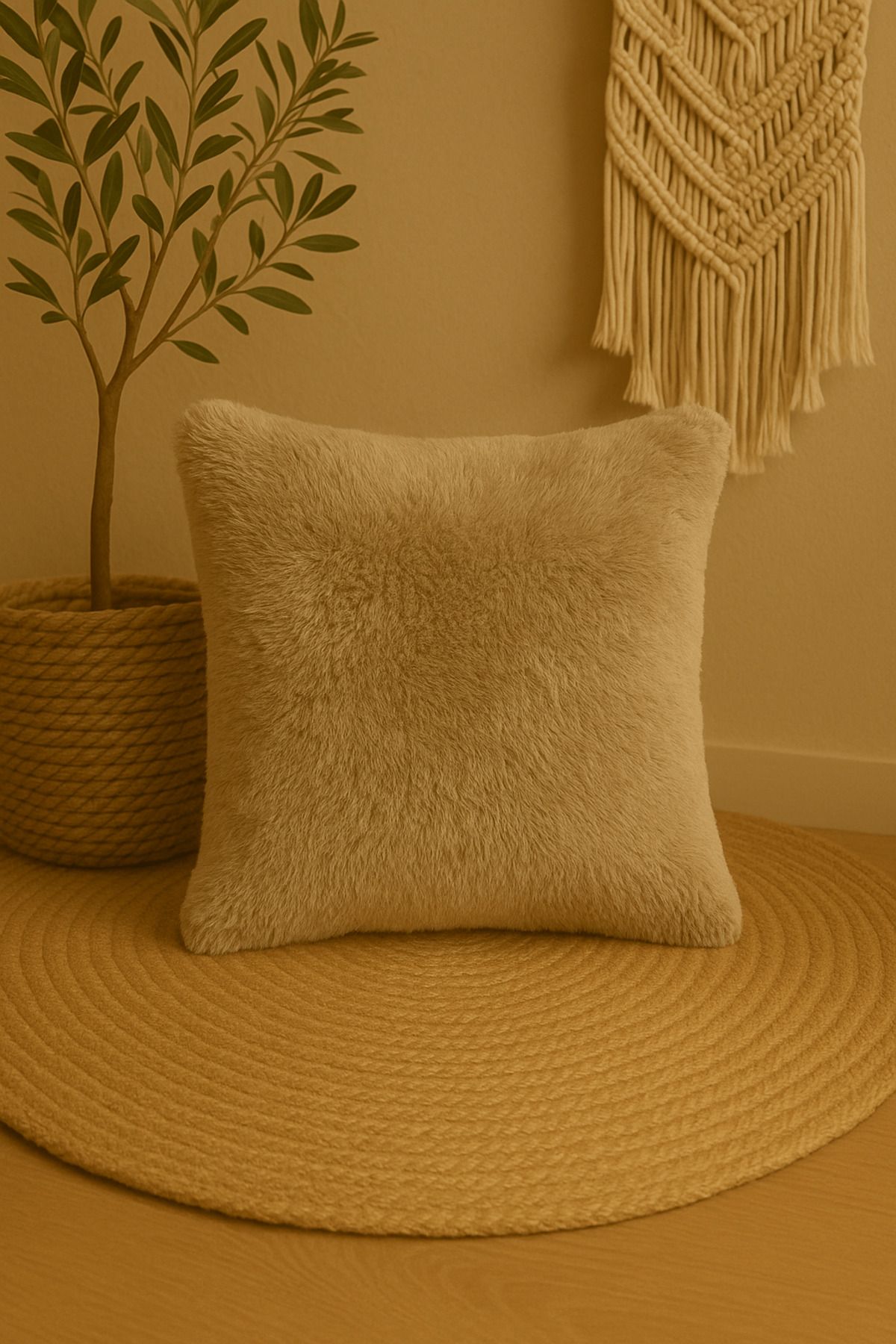 Comfy Sloth Taş Peluş Kırlent Kılıfı - NUVELL