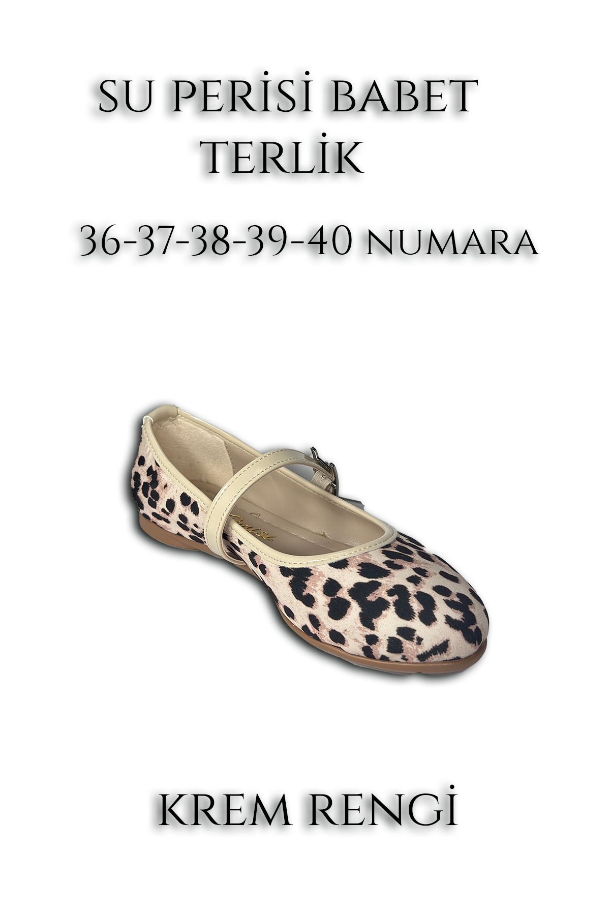 SU PERİSİ Su Perisi Model Lepoar Desenli Kısa Topuklu Babet Kadın Ayakkabı