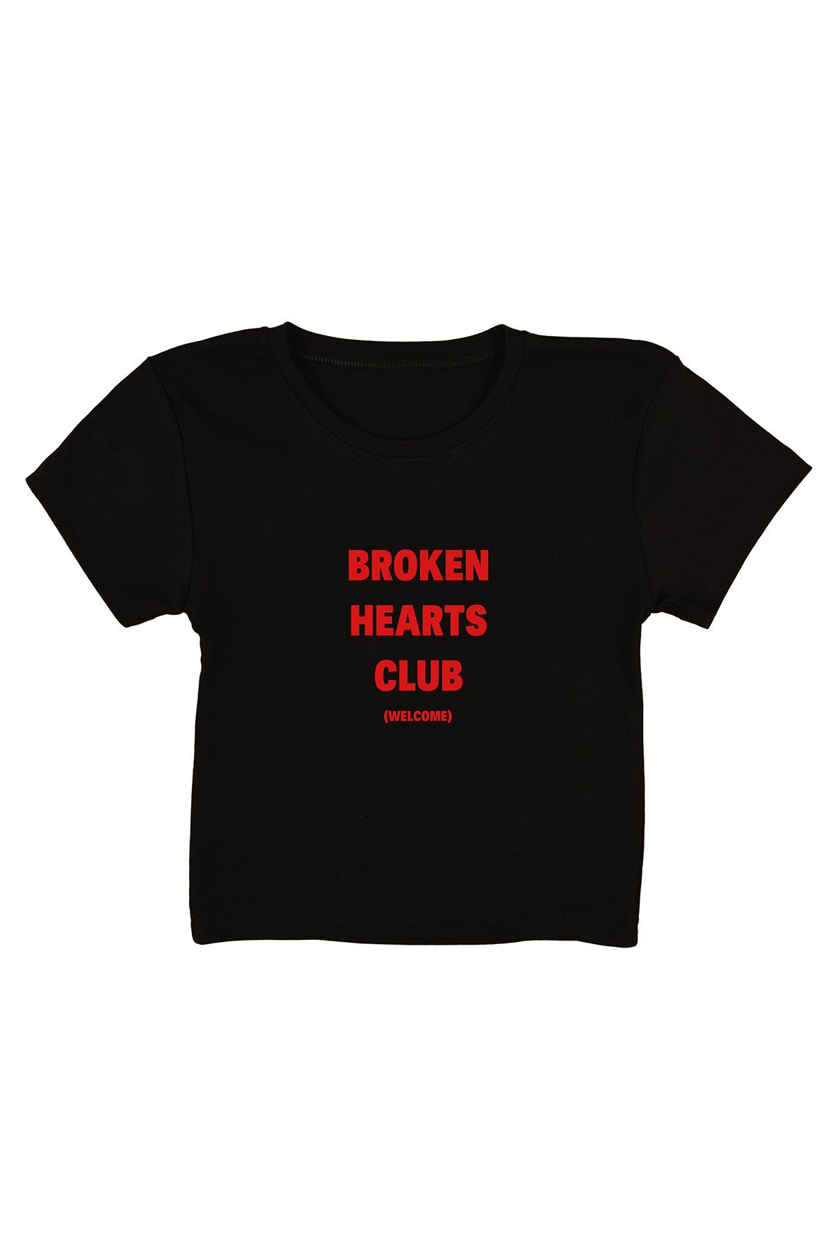 urbvn Broken Baskılı Siyah Crop Top