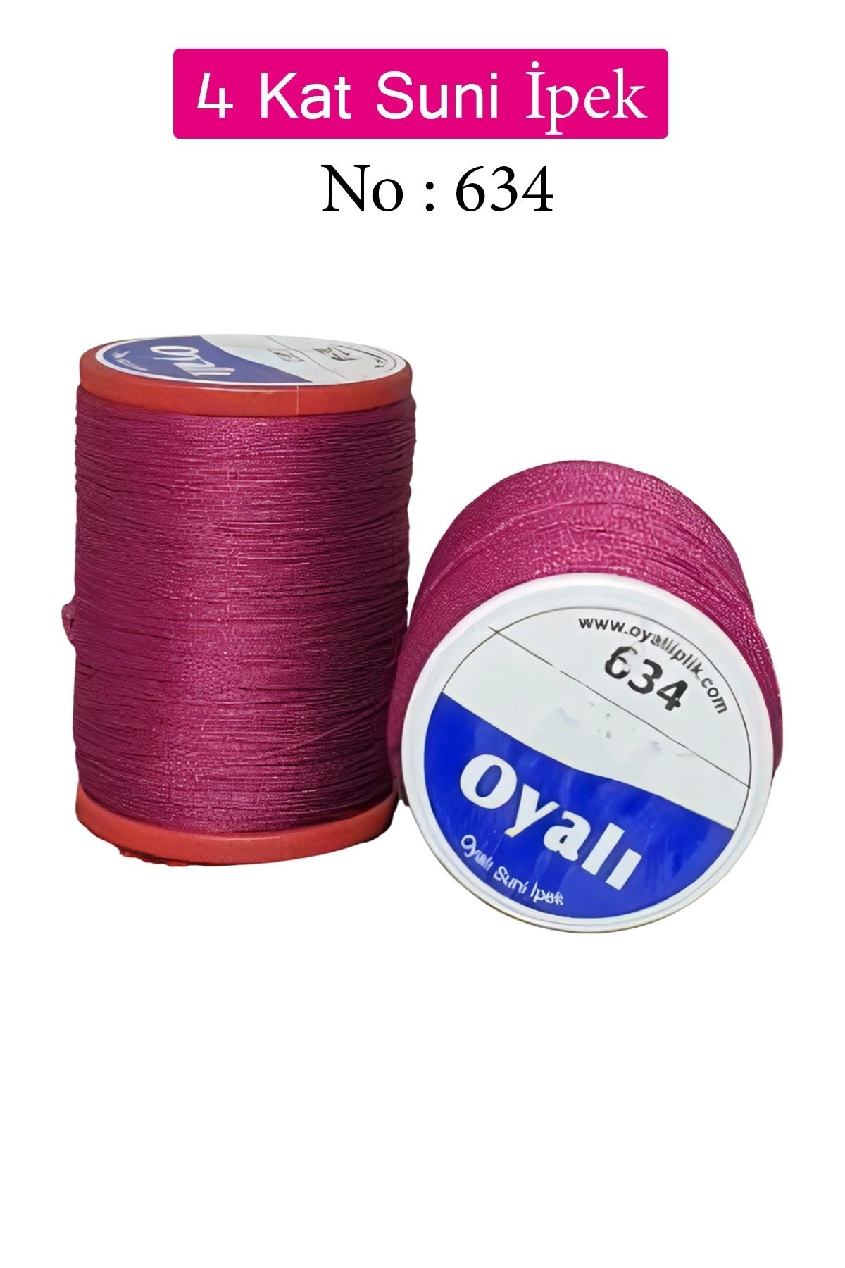 YenisiniAl Oyalı 4 Kat Suni İpek İplik İğne Oyası Boncuk İpi Tığ Oyası No:634