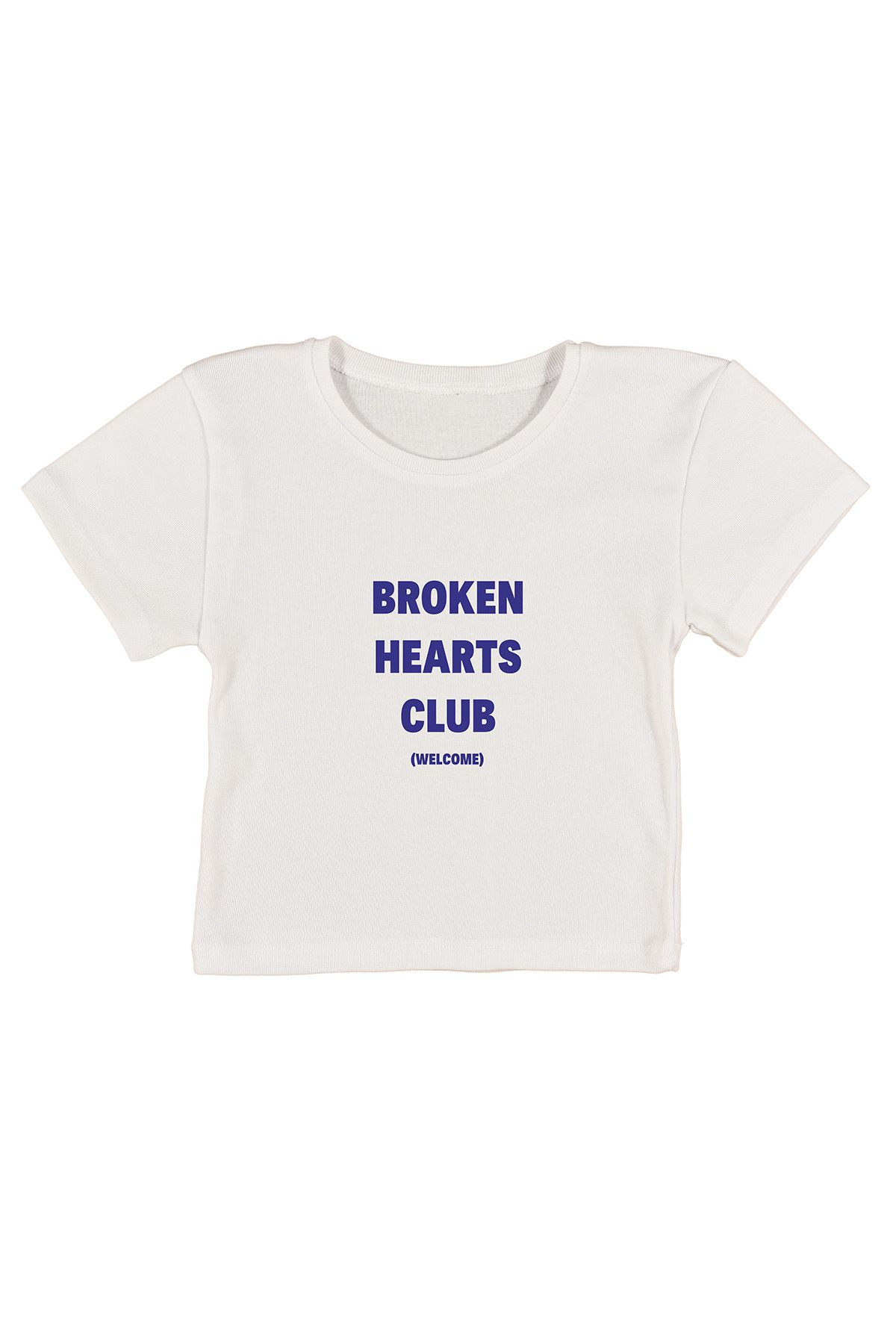 urbvn Broken Baskılı Beyaz Crop Top