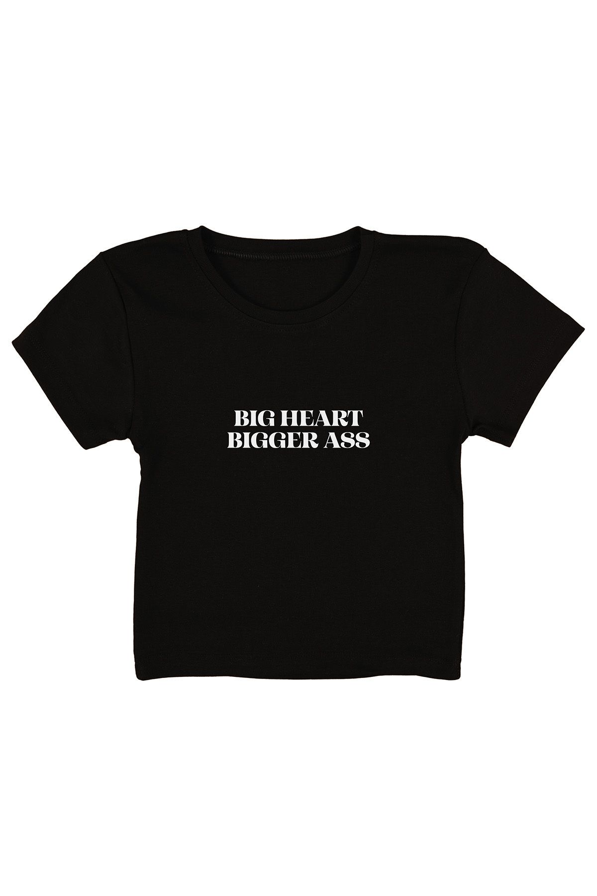 urbvn Bigger Ass Baskılı Siyah Crop Top