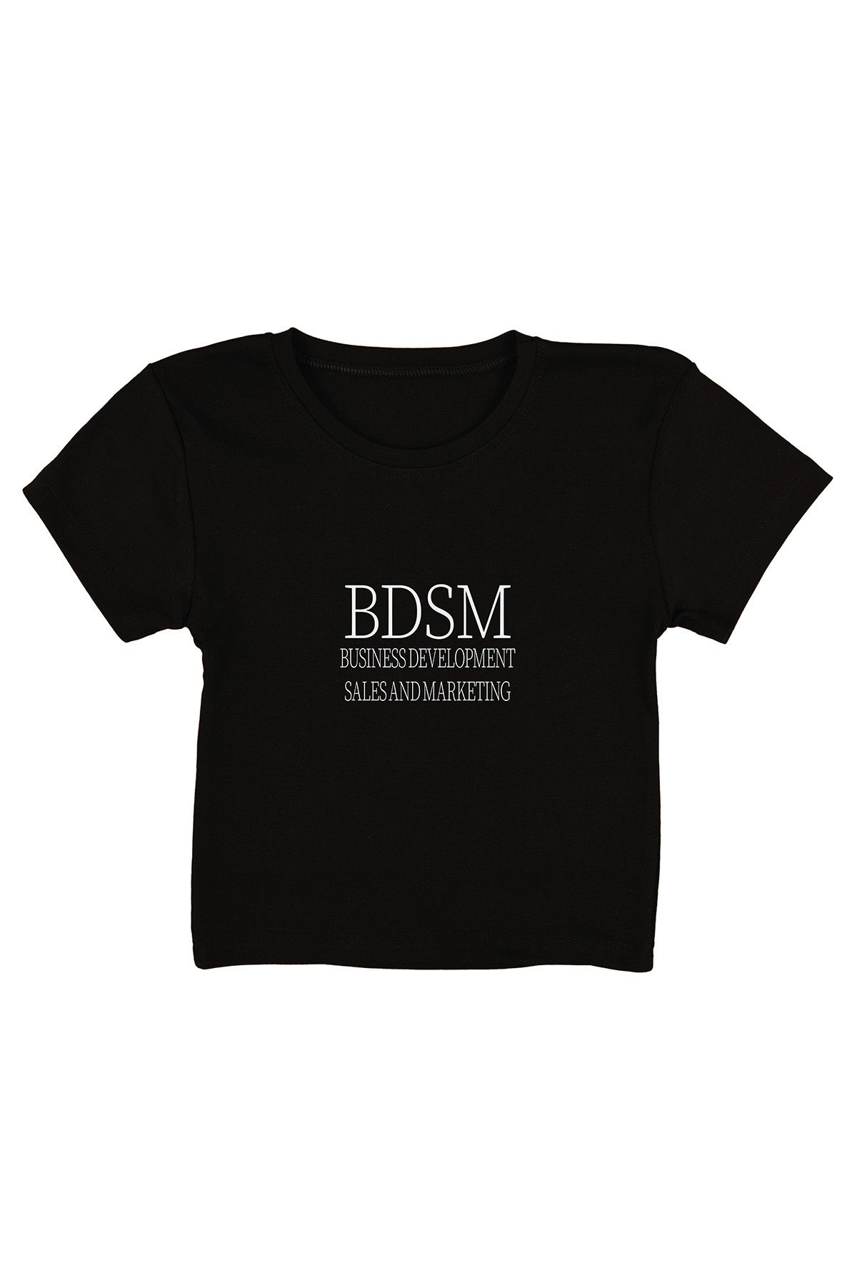 urbvn BDSM Baskılı Siyah Crop Top