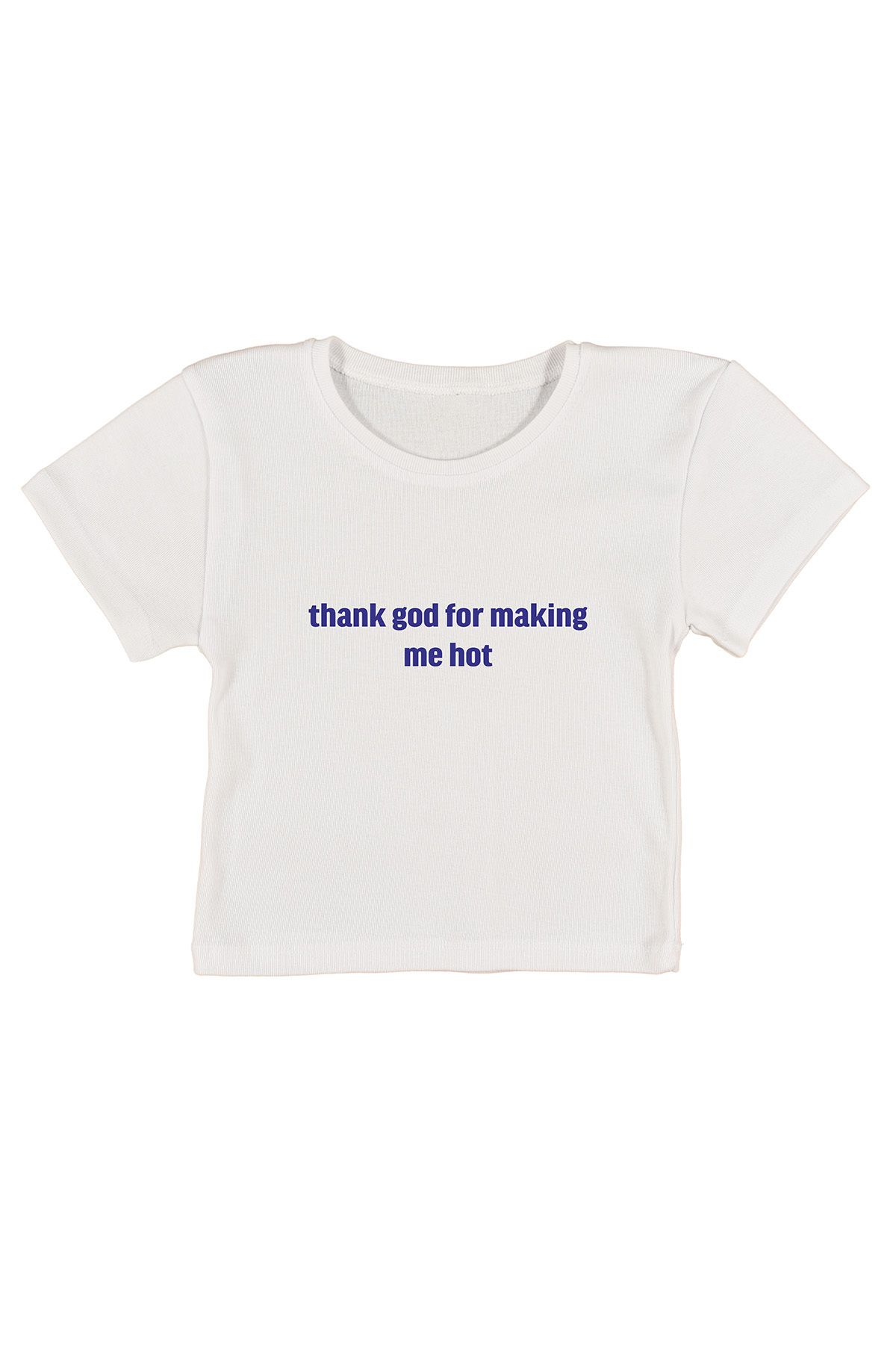 urbvn Thanks Baskılı Beyaz Crop Top