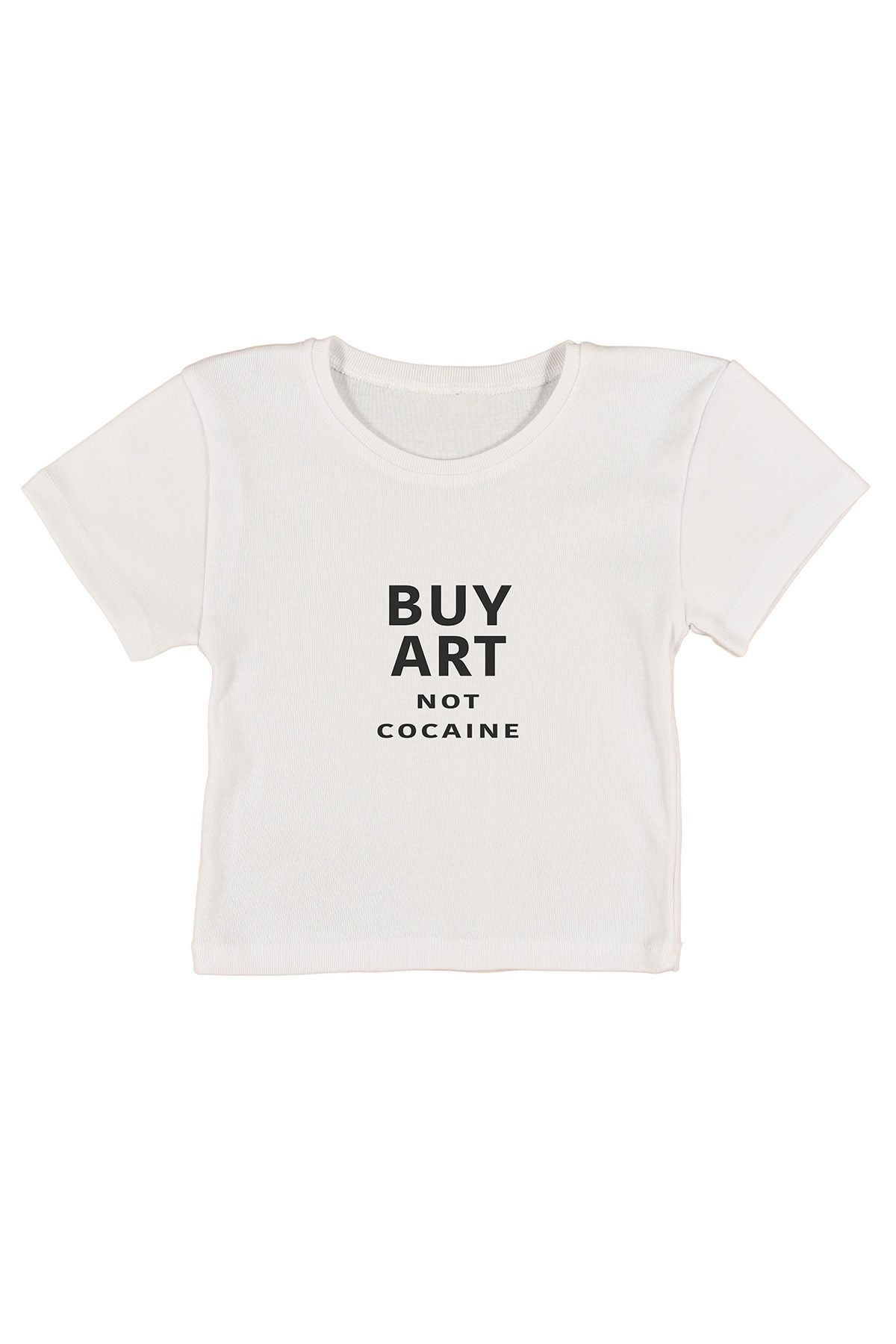 urbvn Buy Art Baskılı Beyaz Crop Top