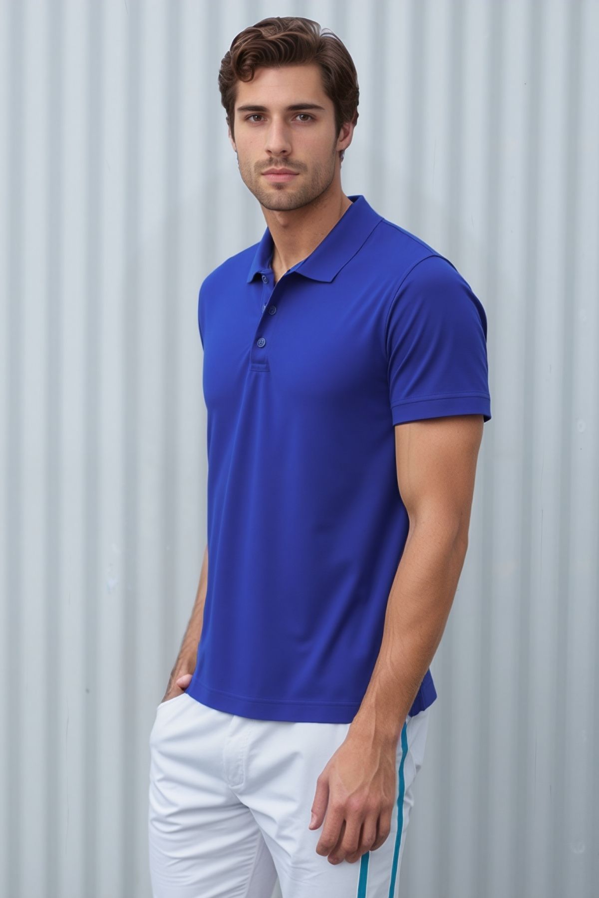 Soweto Erkek Düğmeli Kısa Kol Regular Fit %100 Pamuklu Polo Yaka Basic T-Shirt