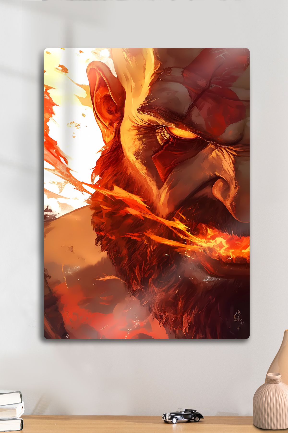 DekorHane Metal Baskı - God of War Kratos, Dekoratif Oyun Tablo