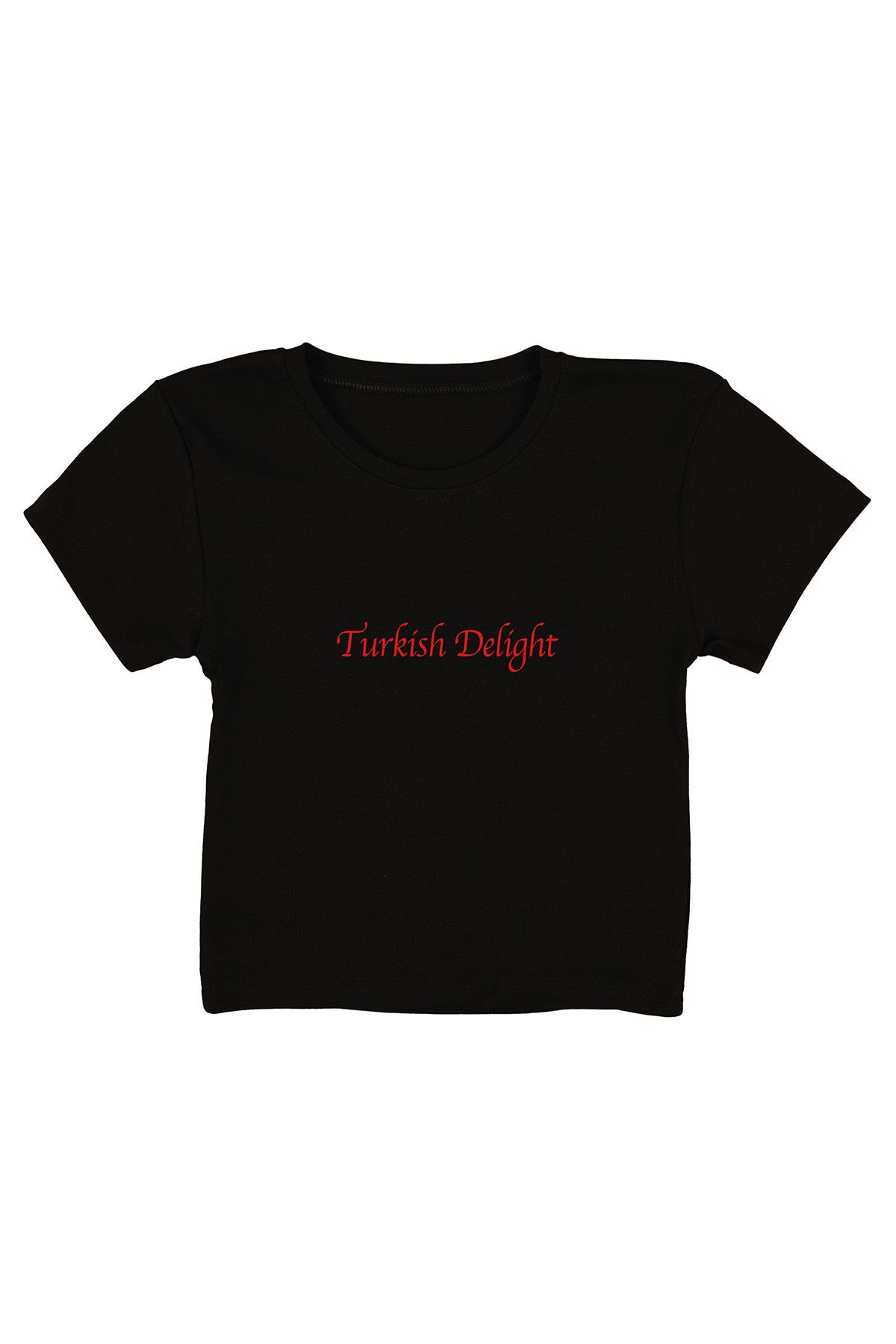 urbvn Turkish Delight Baskılı Siyah Crop Top
