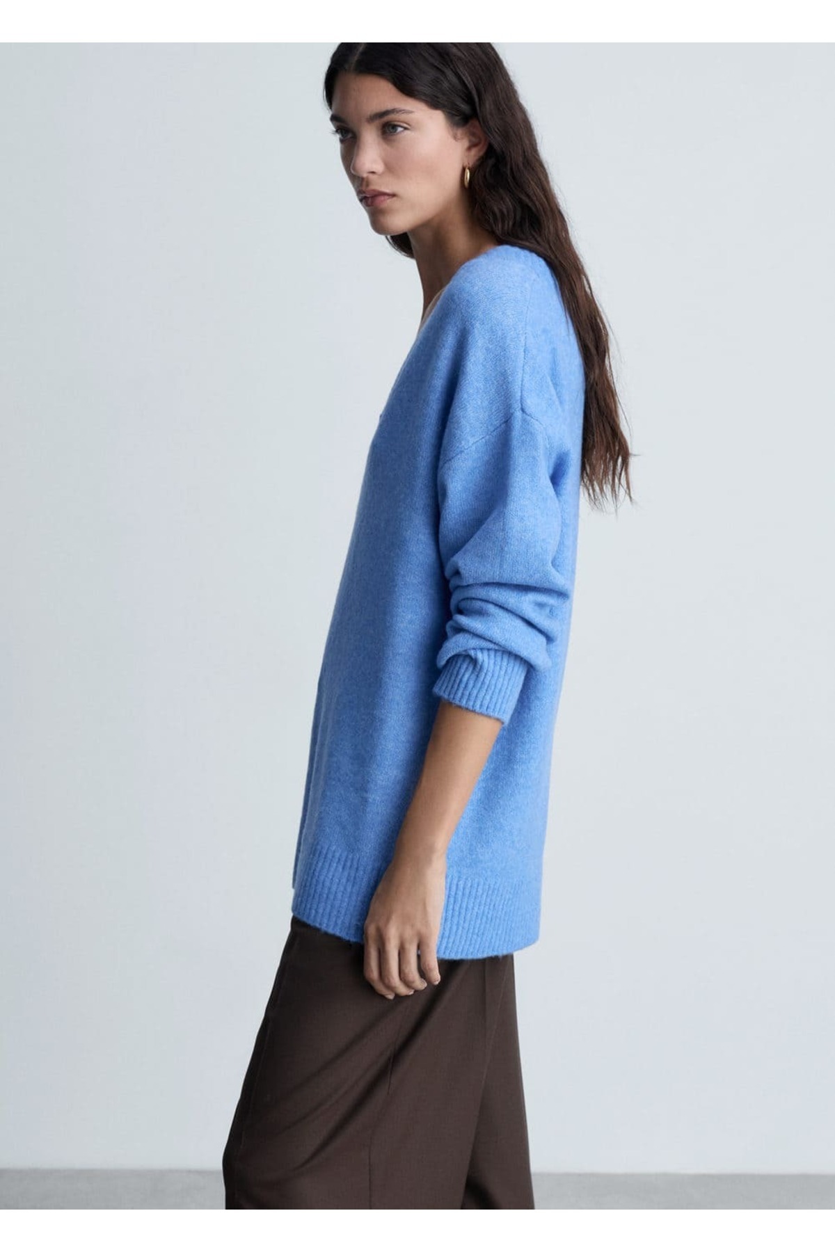 MANGO Woman-Pointed collar oversize sweater 7