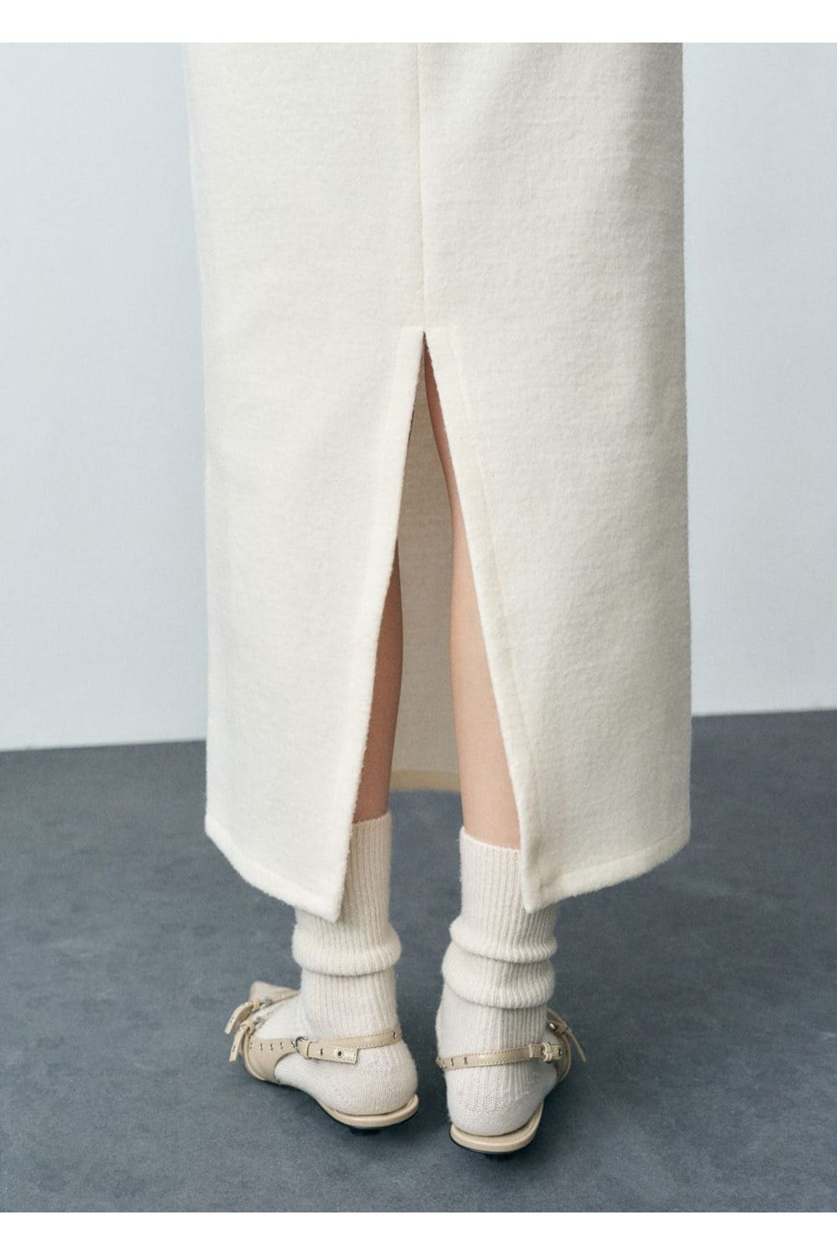 MANGO Woman-Wool Blend Midi Skirt 7