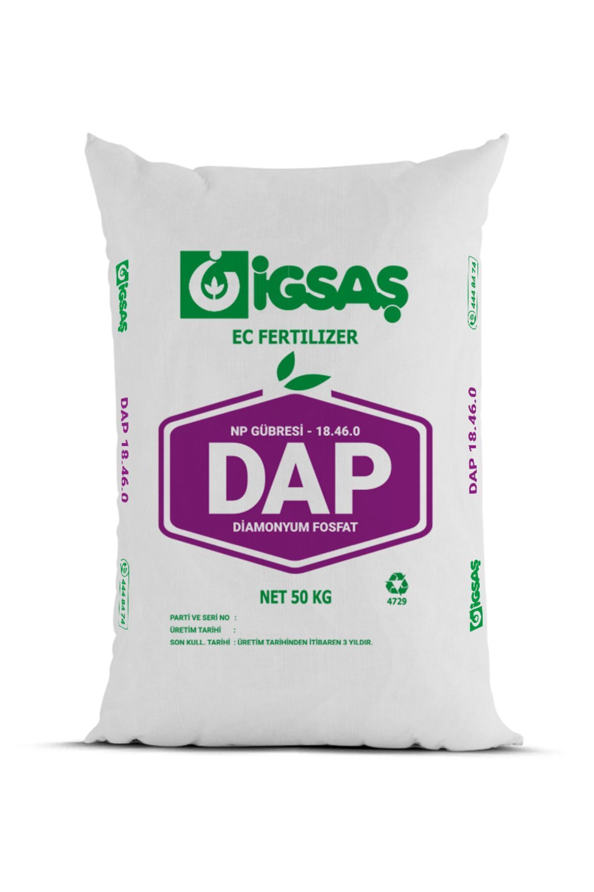 İGSAŞ 5 Kg Dap 18.46.0 Gübre - Toprak Altı-taban Gübresi - Diamonyum Fosfat Kompoze Gübre Dap