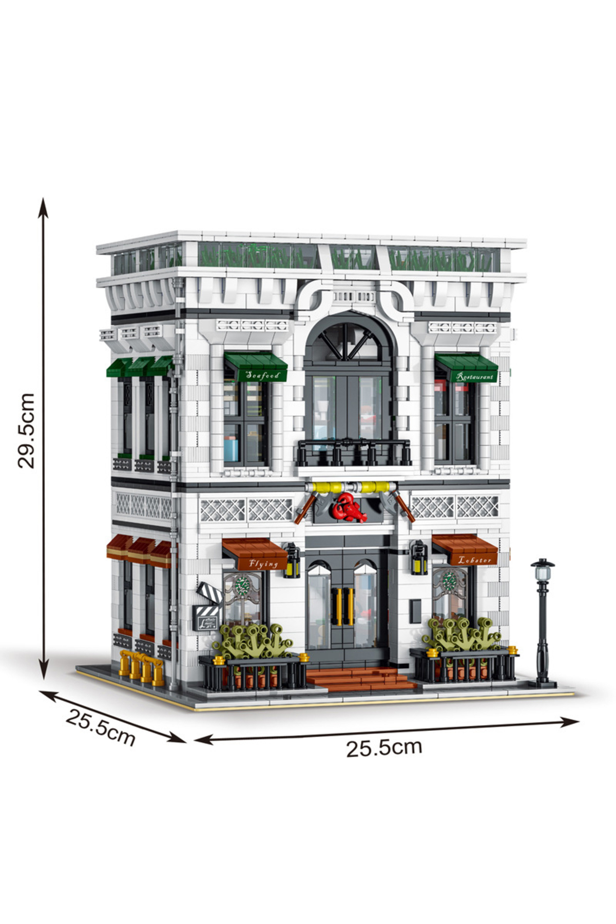رستوران 4132PCS 4132PCS نمای خیابانی شهر رستوران بلوک‌های ساختمانی مدولار MOC بزرگسالان خلاق M