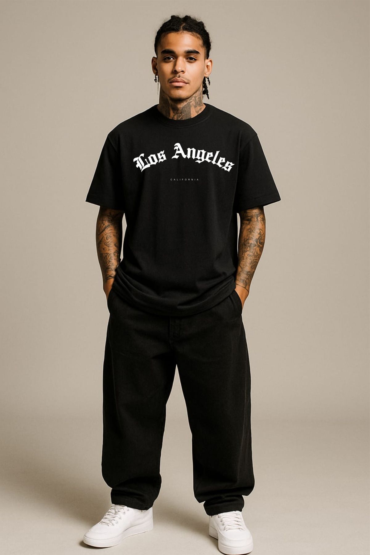 MAYK STREETWEAR OVERSIZE TSHIRT - UNISEX LOS ANGELES BASKILI TSHIRT