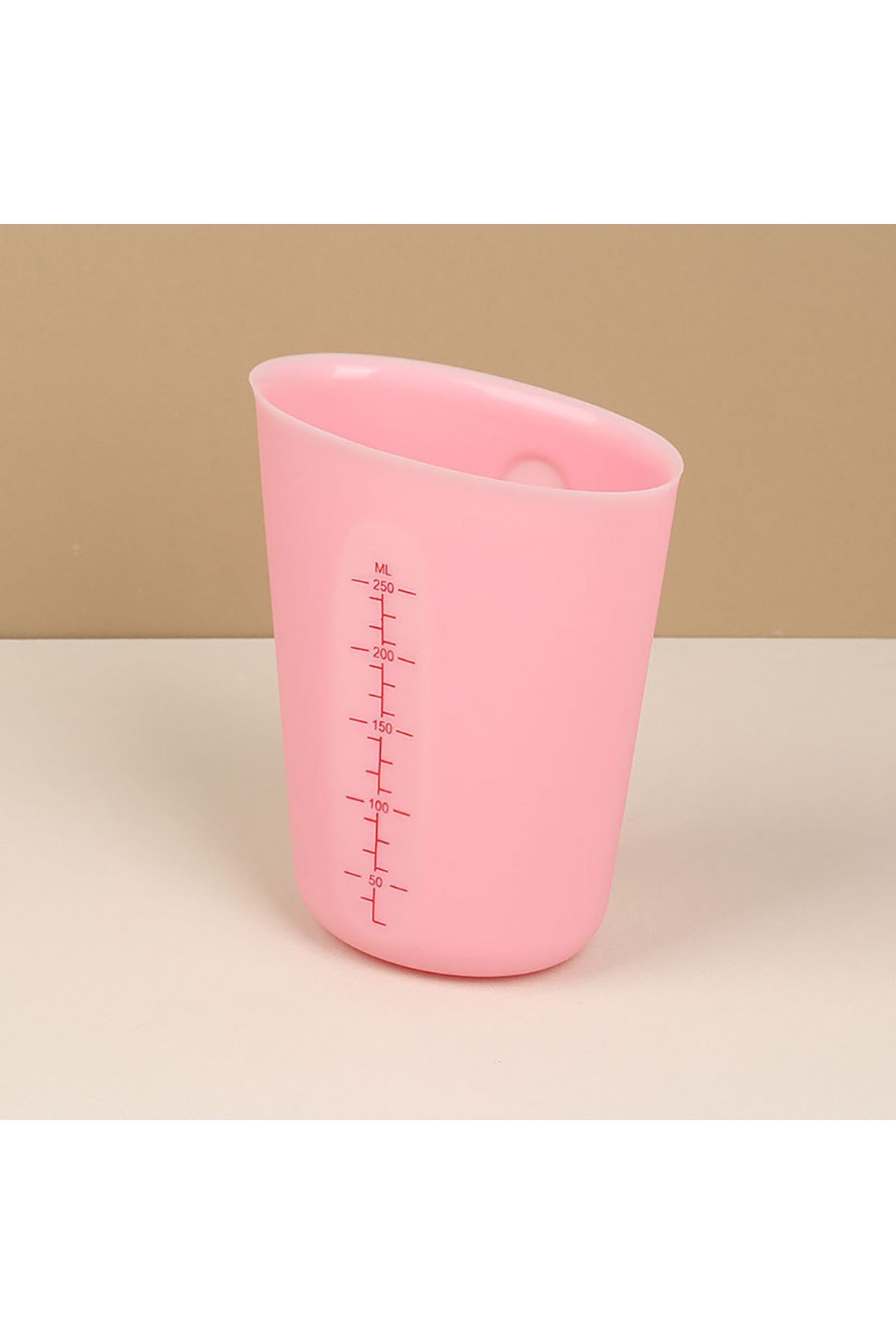 Choice1-pink 250ml 1PC Silicone Measuring Cup with Scale Transparent Measuring Cup Heat Resistant Soft Measu 1