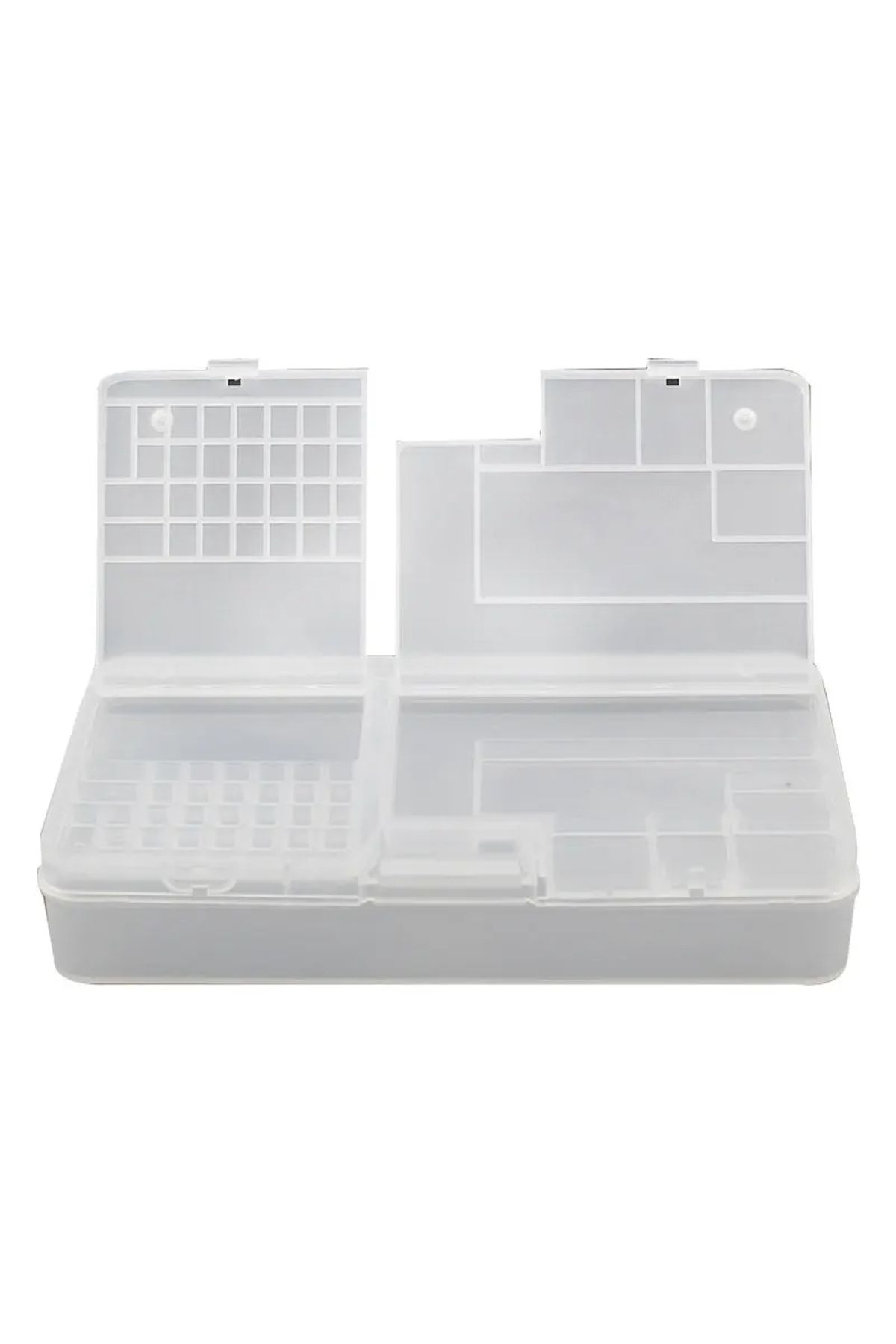 Choice-Transparent Gray Transparent Plastic Storage Box with Grid for Electronic Components Small Screws To 1