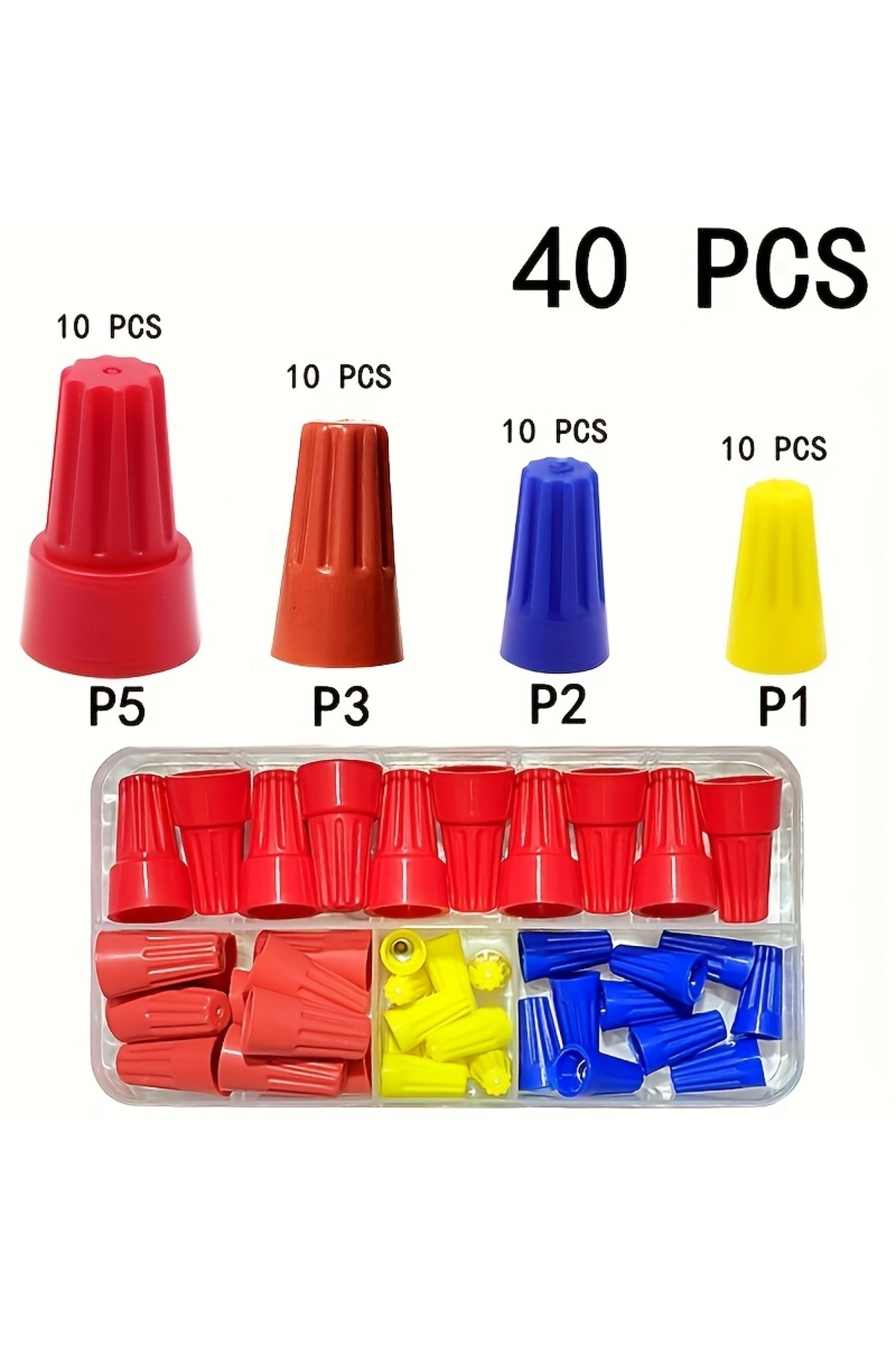 Choice1-40PCS 40-220Pcs Boxed Quick Connector Kit, Rotating Variable Speed Spring Cover Terminal, Electrical 1