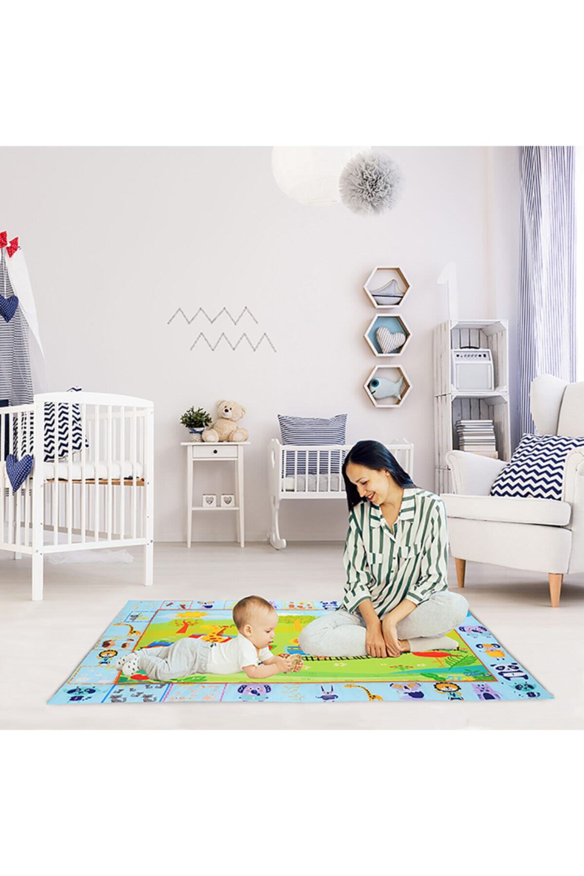 SafeMom Hayvanlar Oyun Matı 90x145 cm fotoğrafı 2 (önizleme)