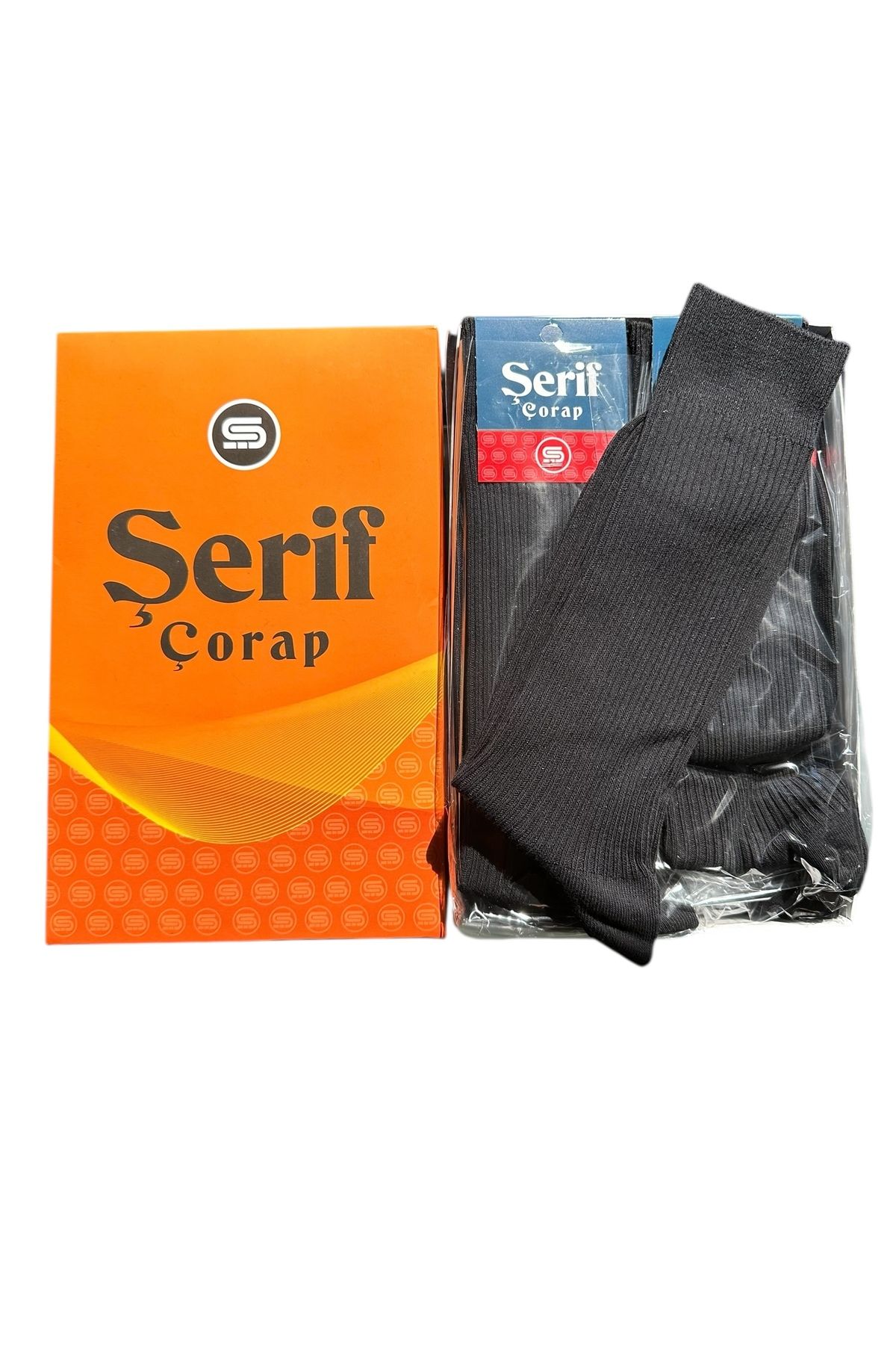 Şerif Şerif Erkek Penye Turuncu Kutu Çizgili Çorap 12 Çift