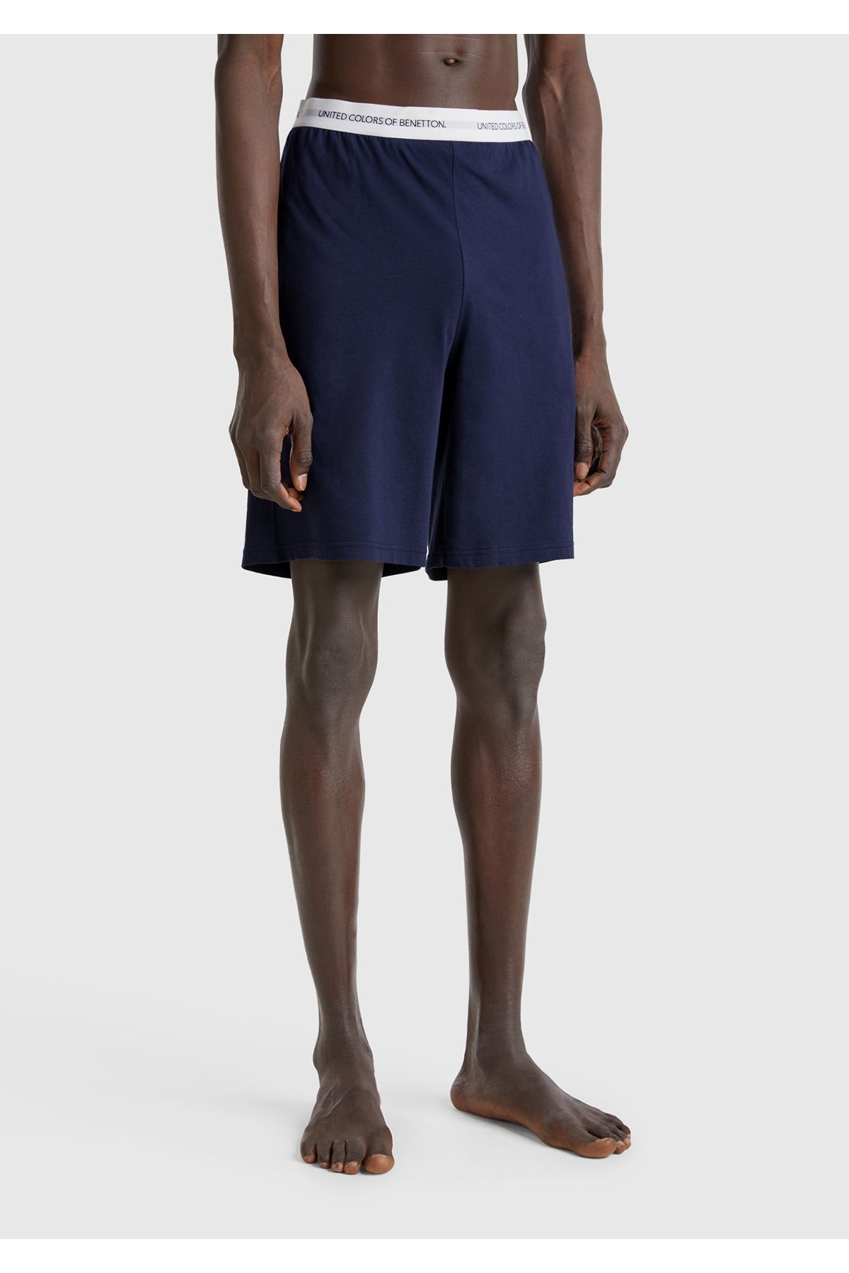 United Colors of Benetton Erkek Lacivert %100 Koton Benetton Bel Lastikli Şort