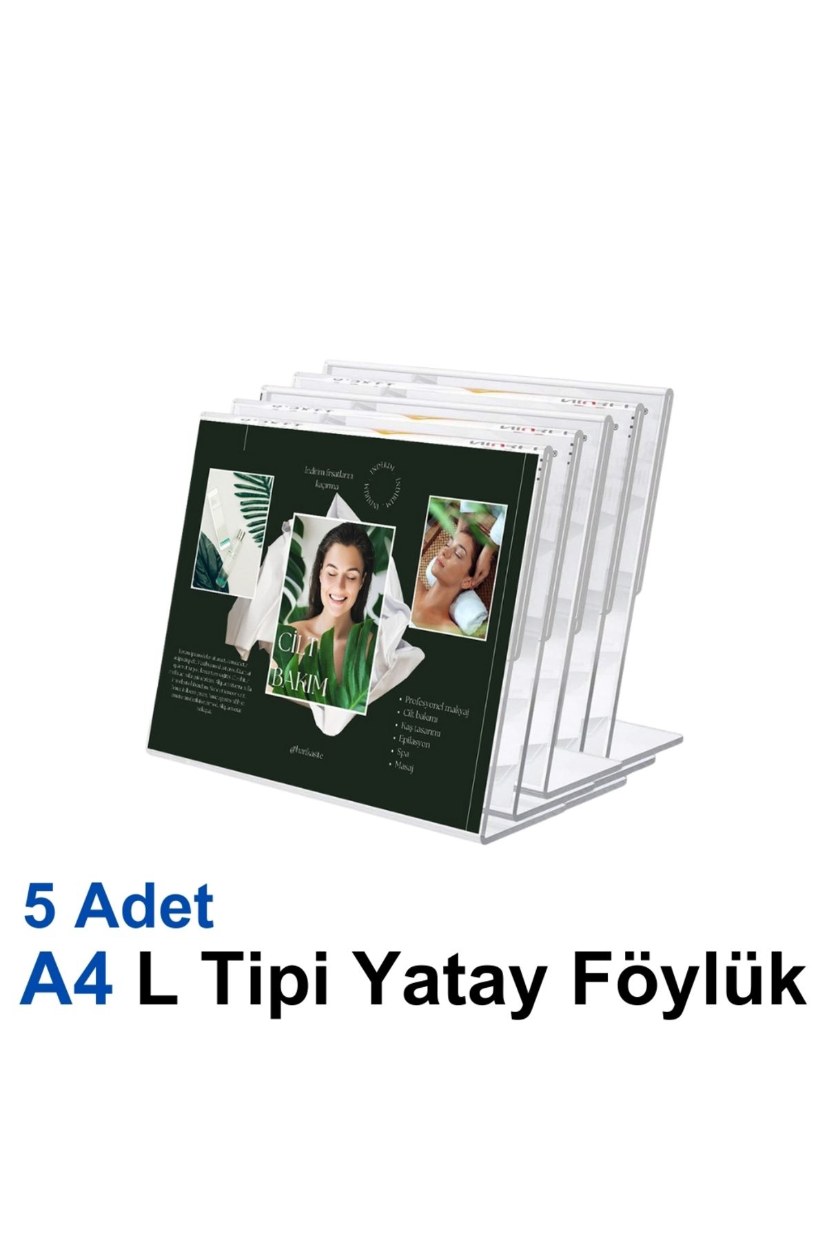 Karlobi A4 L Tipi Yatay Föylük - 5 Adet | Şeffaf Föylük | - | Pleksi Dosya |