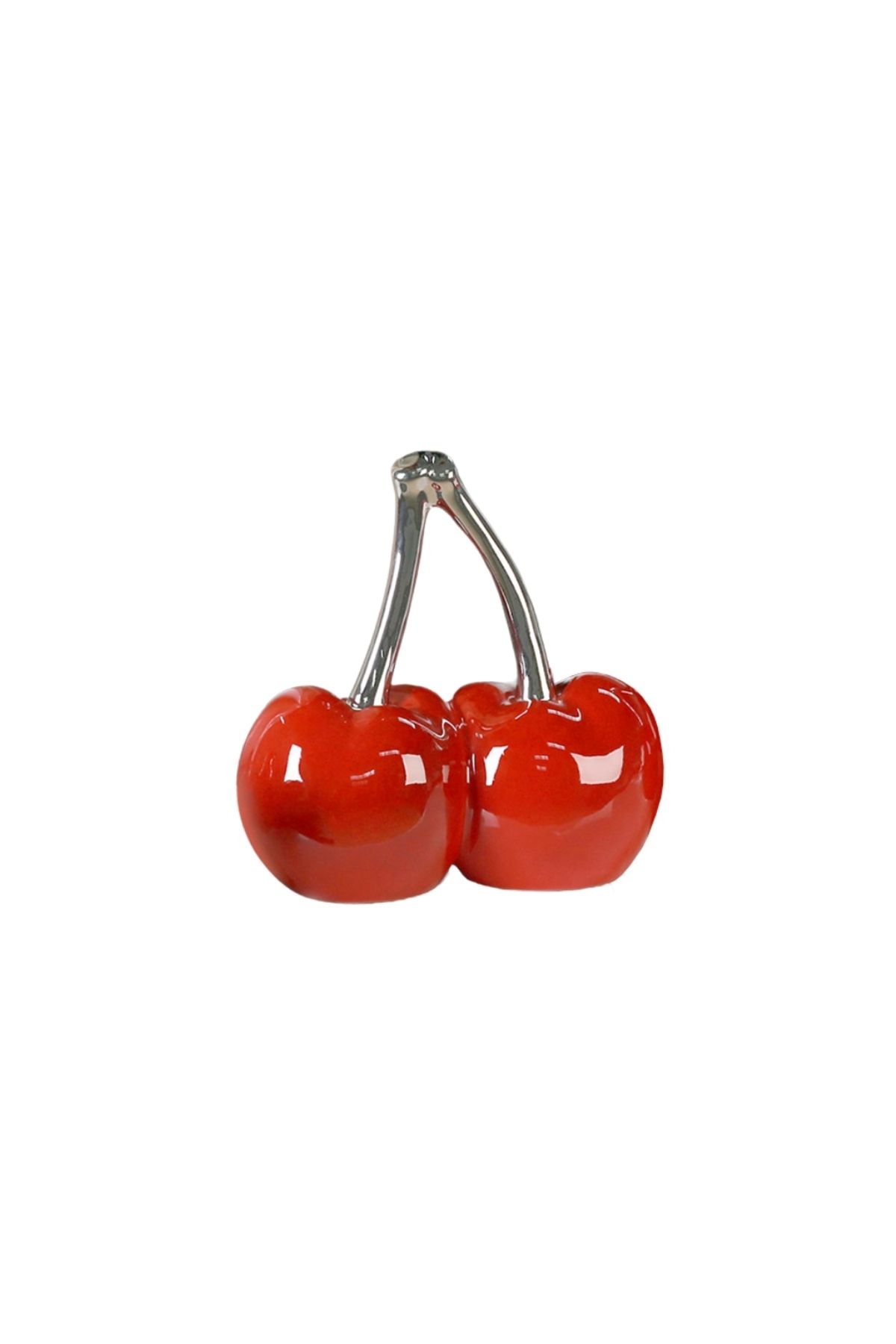 Gilde Gılde Kiraz Dekoratif Obje Seramik Kırmızı Küçük Boy W.16 Cm H.16 Cm