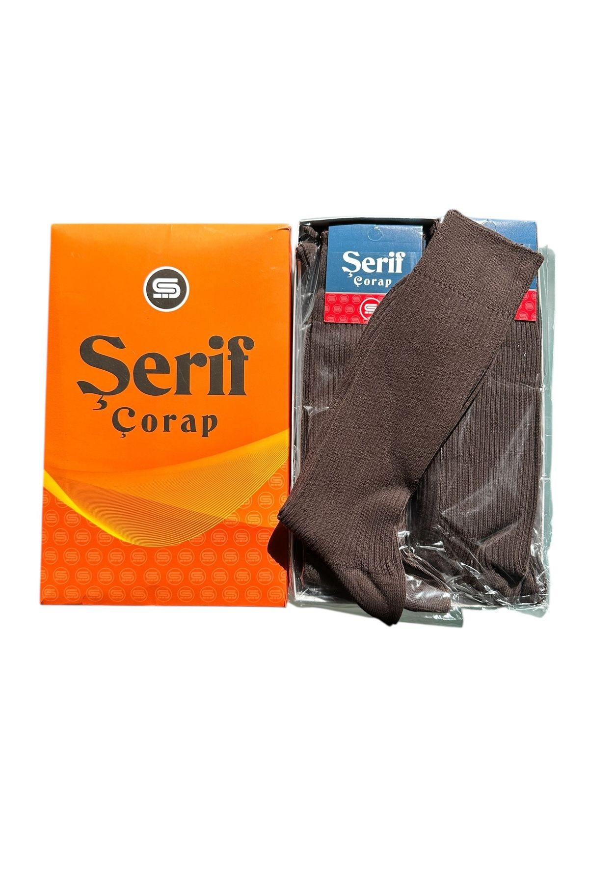 Şerif Şerif Erkek Penye Turuncu Kutu Çizgili Çorap 12 Çift
