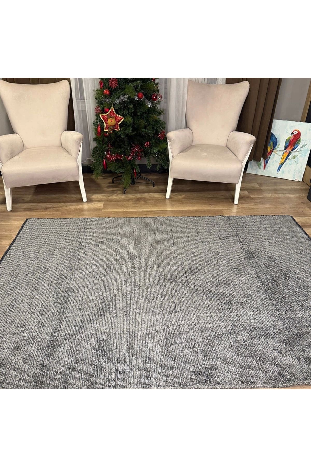 LUXESS HALI Luxess Kilim Antrasit Hav Toz Vermez Kaymaz Kolay Kullanımlı Yıkanabilir Düz Renk Kilim