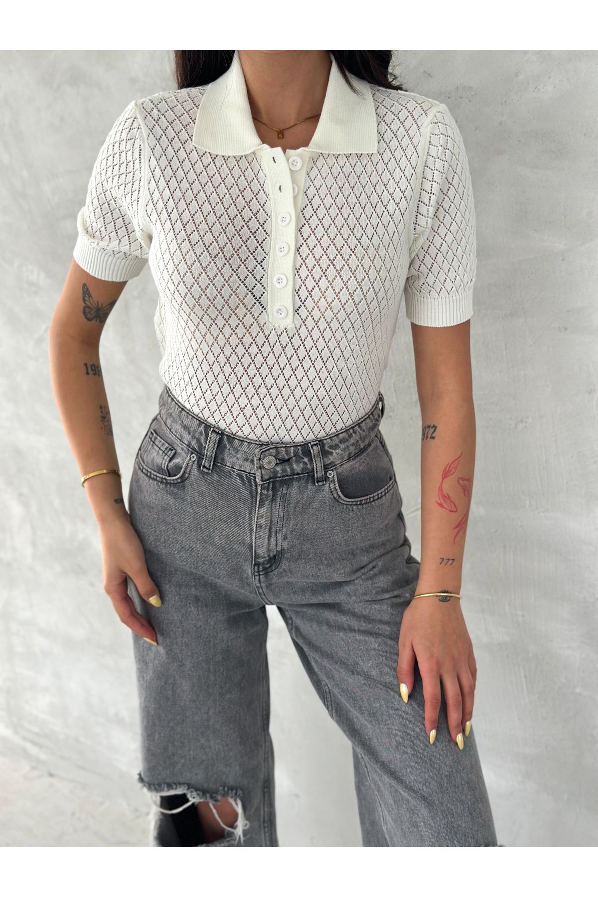Fanori Woman POLO YAKA KISA KOLLU T-SHİRT