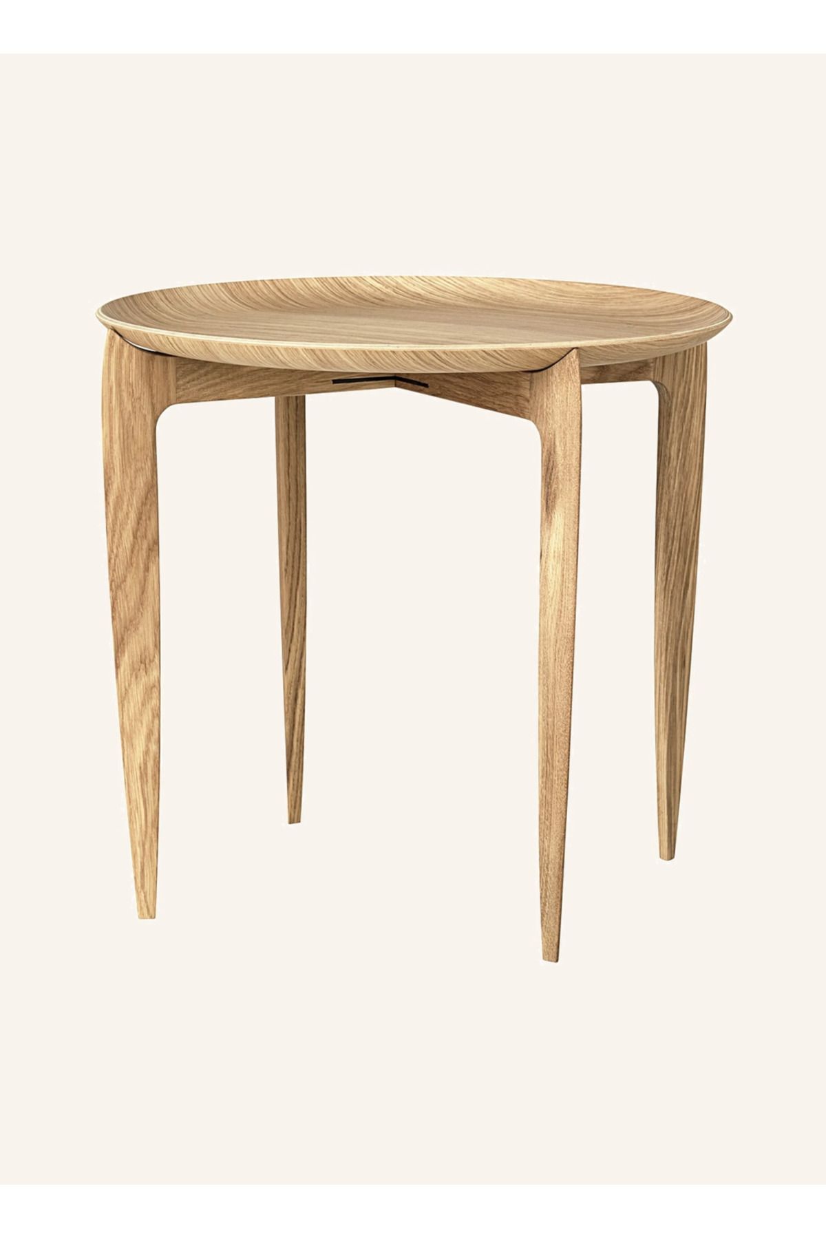 FRITZ HANSEN Katlanabilir Yuvarlak Lake Meşe Yan Sehpa 42 cm Modern Tasarım