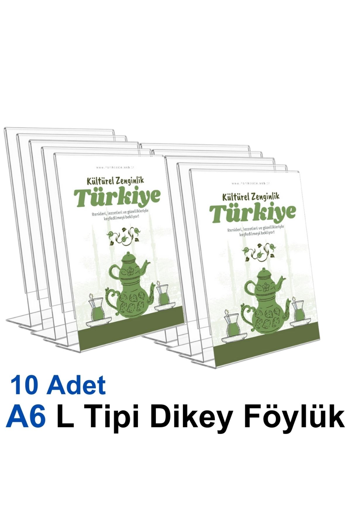 Karlobi A6 L Tipi Dikey Föylük - 10 Adet | Şeffaf Föylük | - | Pleksi Dosya |