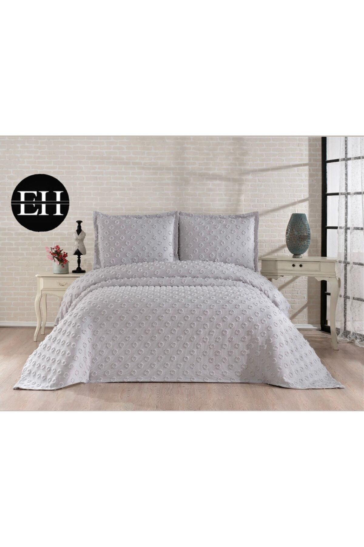 Elvira Home Collection Eh Çİft Kişilik 3 Parça İskandinav Yatak Örtüsü Seti-Yatak Örtüsü Takımı-Pike Takımı Günlük Çeyizlik