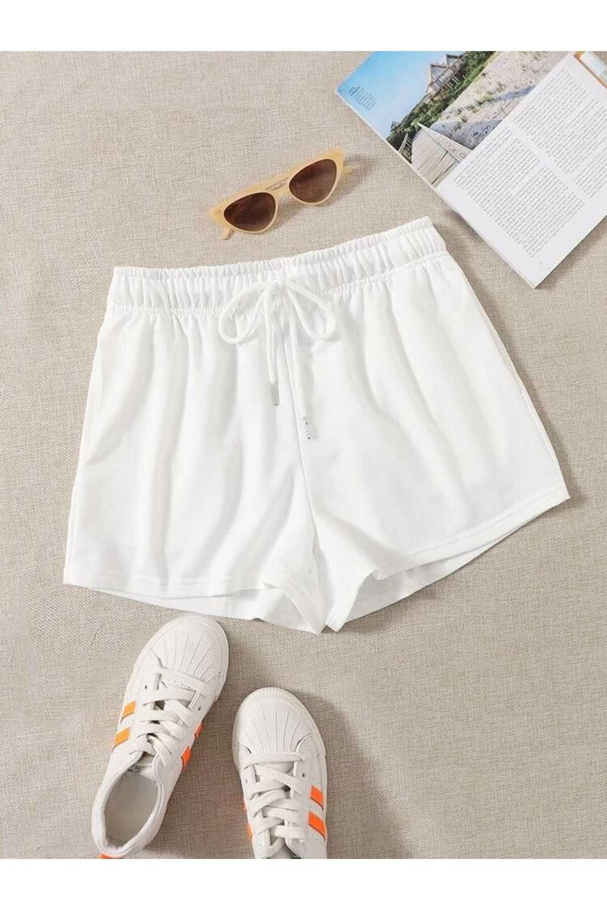 UYN SPORT Beyaz Pamuk Polyester Kısa Şort
