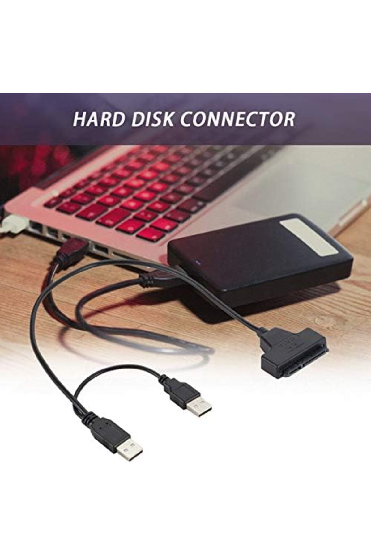 Generic-Fujishka USB 2.0 SATA 7+15 Pin Cable Adapter for 2.5 inch Hard Drive for Laptop and Computer 4