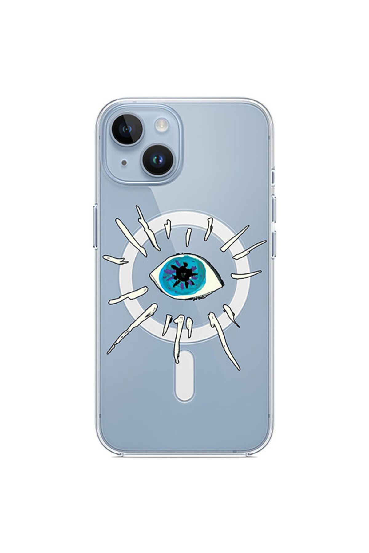 NAZLI HEDİYE ıphone 13/14 uyumlu göz desenli mag safe kılıf