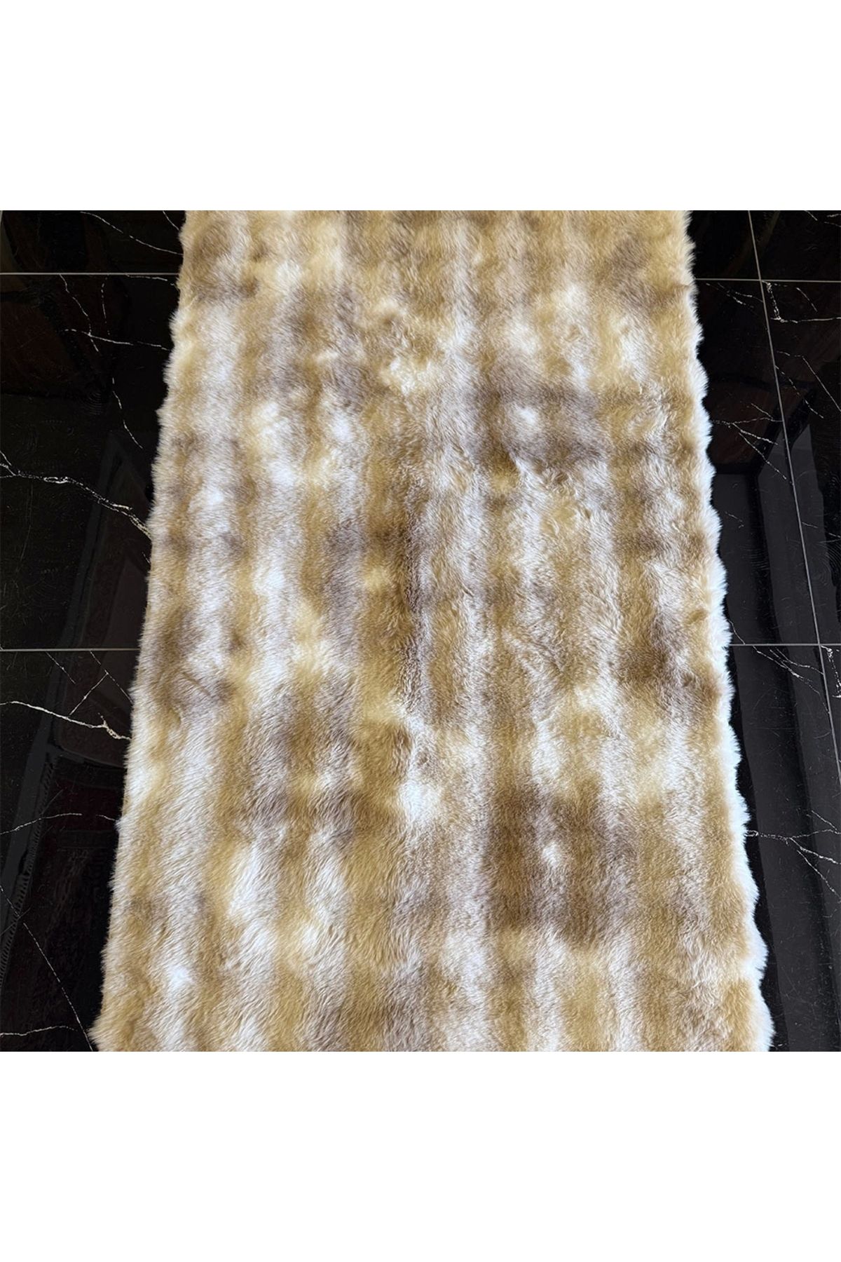 Hoomrugs Hoom Rugs Toscana Kahve Beyaz Peluş Yıkanabilir Halı