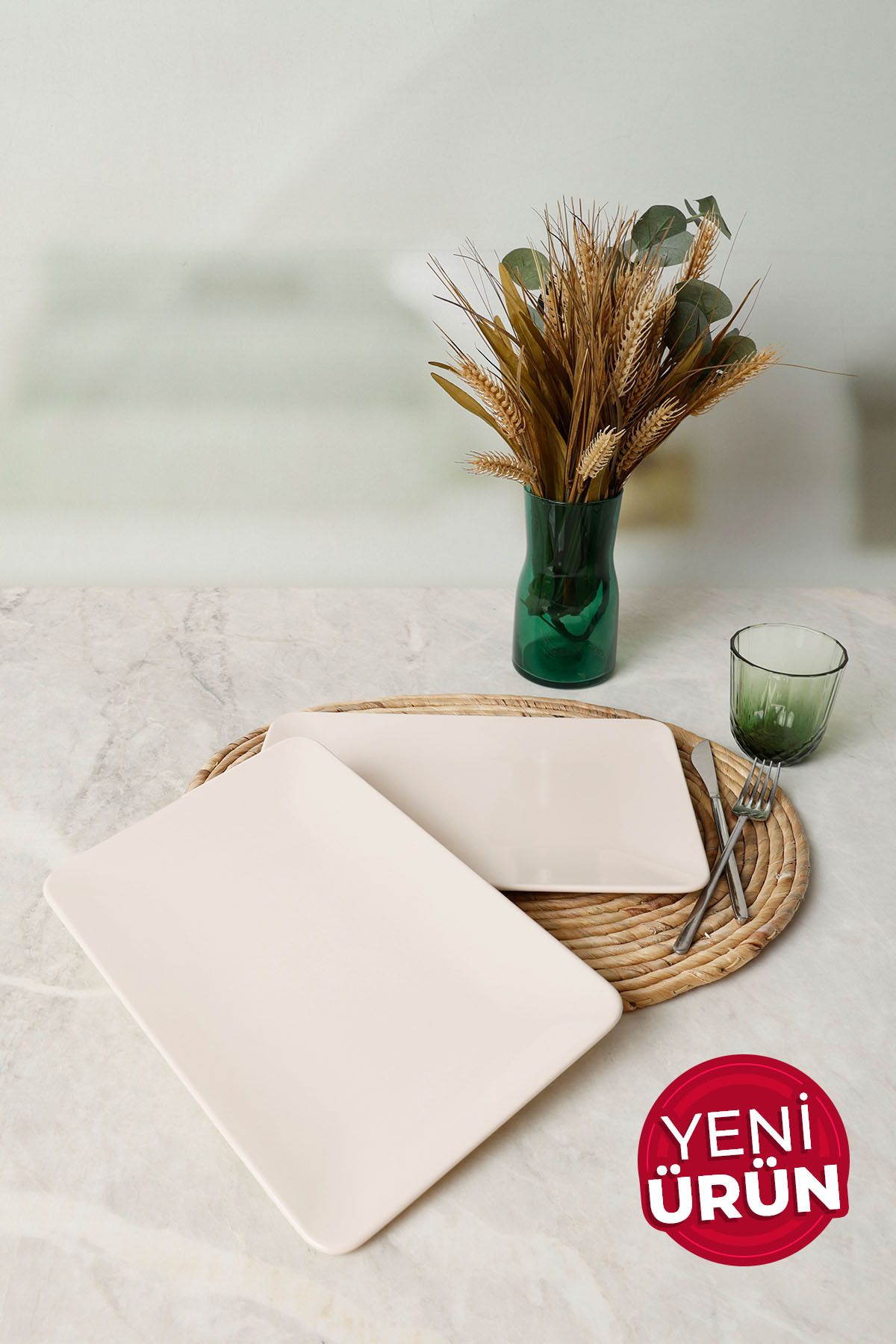 Keramika Krem Siera Kayık Tabak 31*21 Cm 2 Adet 030
